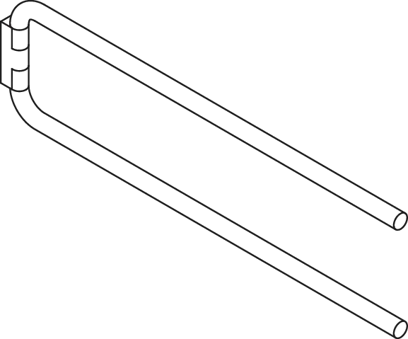 Handtuchhalter, Edelstahl, PVD beschichtet, zweiarmig, Länge 444 mm, Haltearmdurchmesser 15 mm, in Farbe CK (Messing glänzend) Handtuchhalter, Edelstahl, PVD beschichtet, zweiarmig, Länge 444 mm, Haltearmdurchmesser 15 mm, in Farbe CK (Messing glänzend)