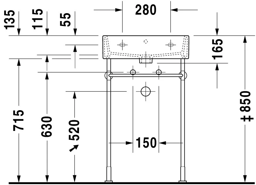 Wandwaschtisch „Vero Air“, mit Überlauf, Hahnlochposition mittig Wandwaschtisch „Vero Air“, mit Überlauf, Hahnlochposition mittig