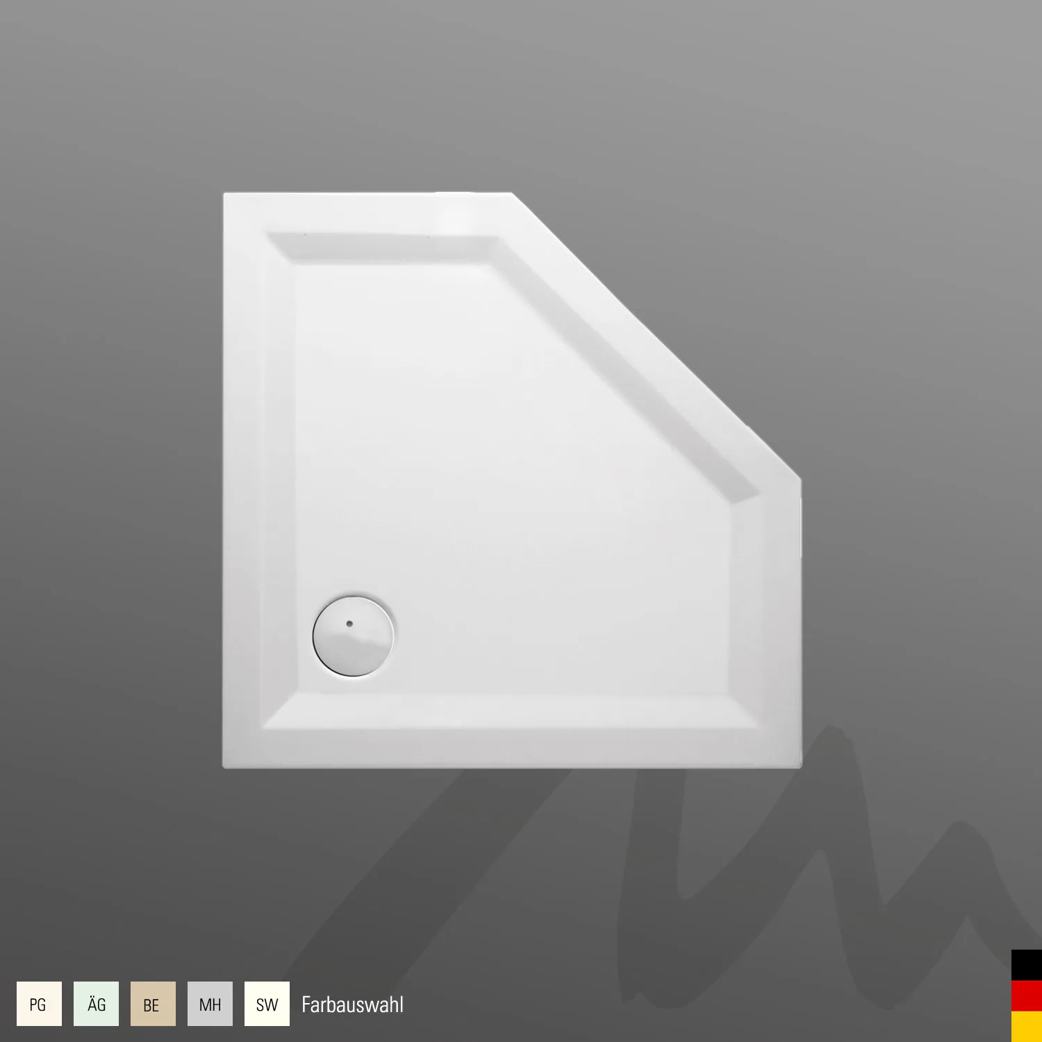 Mauersberger Acryl-Duschwanne ceptor 90⁄45 SF 900x900(450)x55, Farbgruppe 2