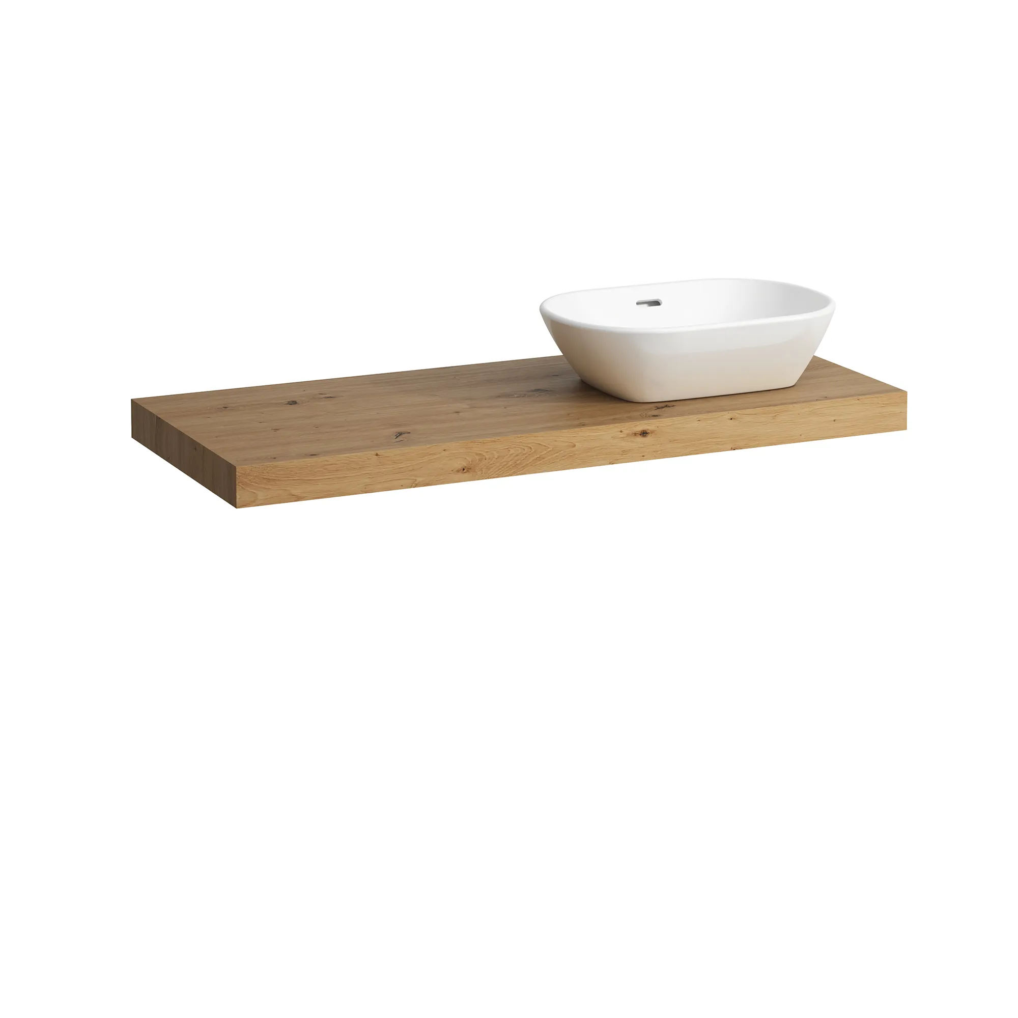 Waschtisch-Platte LANI 495x1185x65 mit Ausschnitt rechts inklusive 2 Befestigungselemente weiß matt