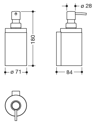 HEWI Seifenspender „System 900“ 9,8 × 18 × ⌀ 7,1 cm