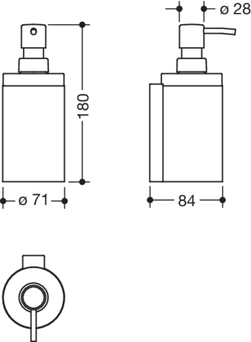 HEWI Seifenspender „System 900“ 9,8 × 18 × ⌀ 7,1 cm