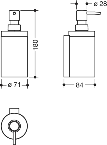 HEWI Seifenspender „System 900“ 9,8 × 18 × ⌀ 7,1 cm HEWI Seifenspender „System 900“ 9,8 × 18 × ⌀ 7,1 cm