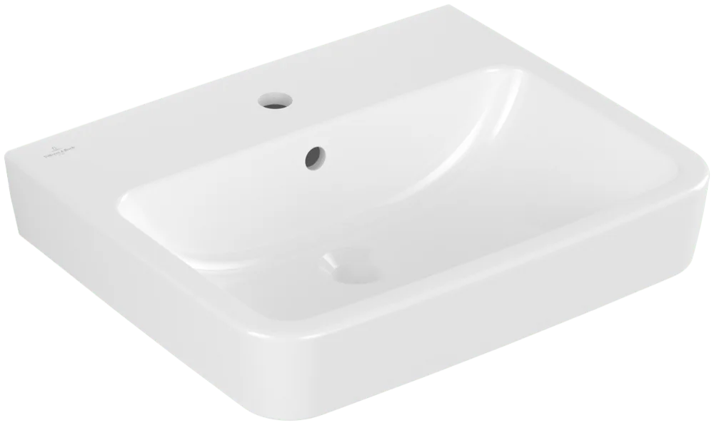 Villeroy & Boch Waschbecken O.novo, eckig, weiß Alpin, 550x460x175 mm, mit Überlauf, für 3-Loch-Armatur Villeroy & Boch Waschbecken O.novo, eckig, weiß Alpin, 550x460x175 mm, mit Überlauf, für 3-Loch-Armatur