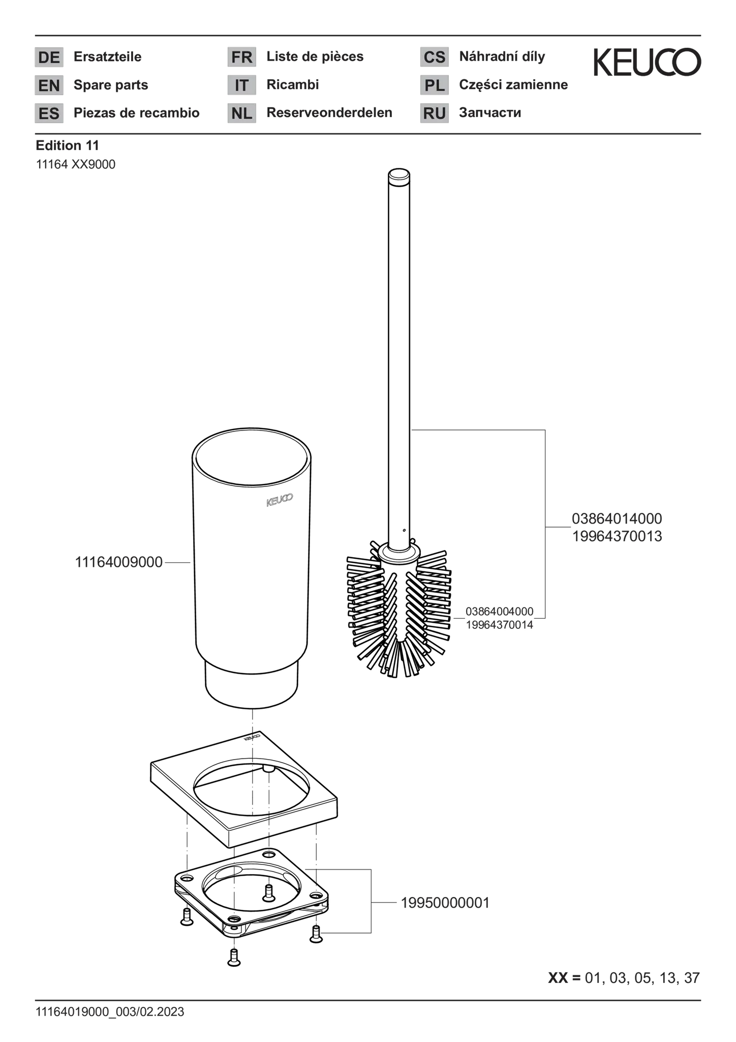 Edition 11 11164019000 Toilettenbürstengarnitur mit Echtkristall-Einsatz verchromt Edition 11 11164019000 Toilettenbürstengarnitur mit Echtkristall-Einsatz verchromt