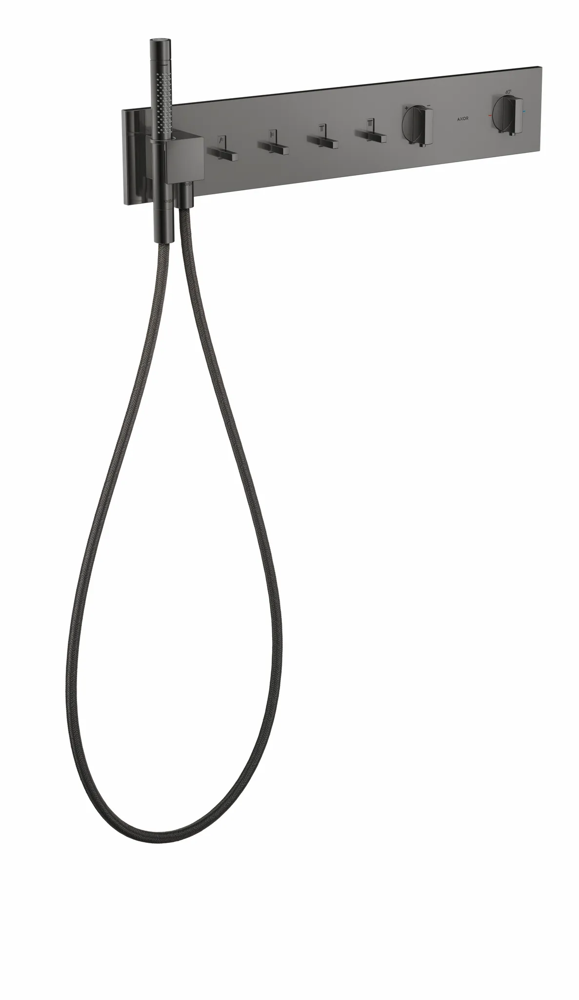 Hansgrohe AXOR ShowerComposition Thermostatmodul 610⁄110 Unterputz für 4 Verbraucher, Polished Black Chrome