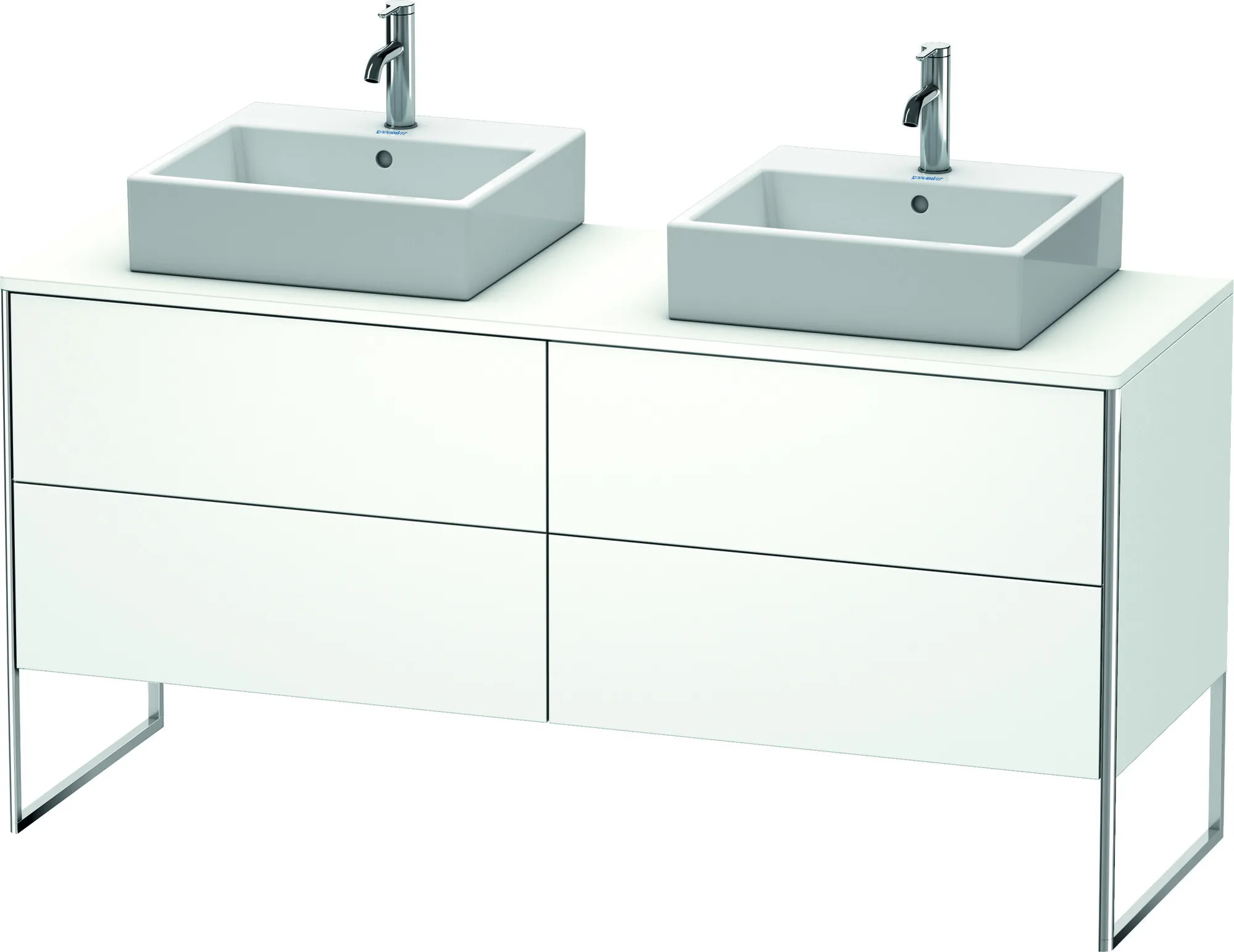 Duravit Waschtischunterschrank bodenstehend „XSquare“ 160 × 77,8 × 54,8 cm Weiß Matt