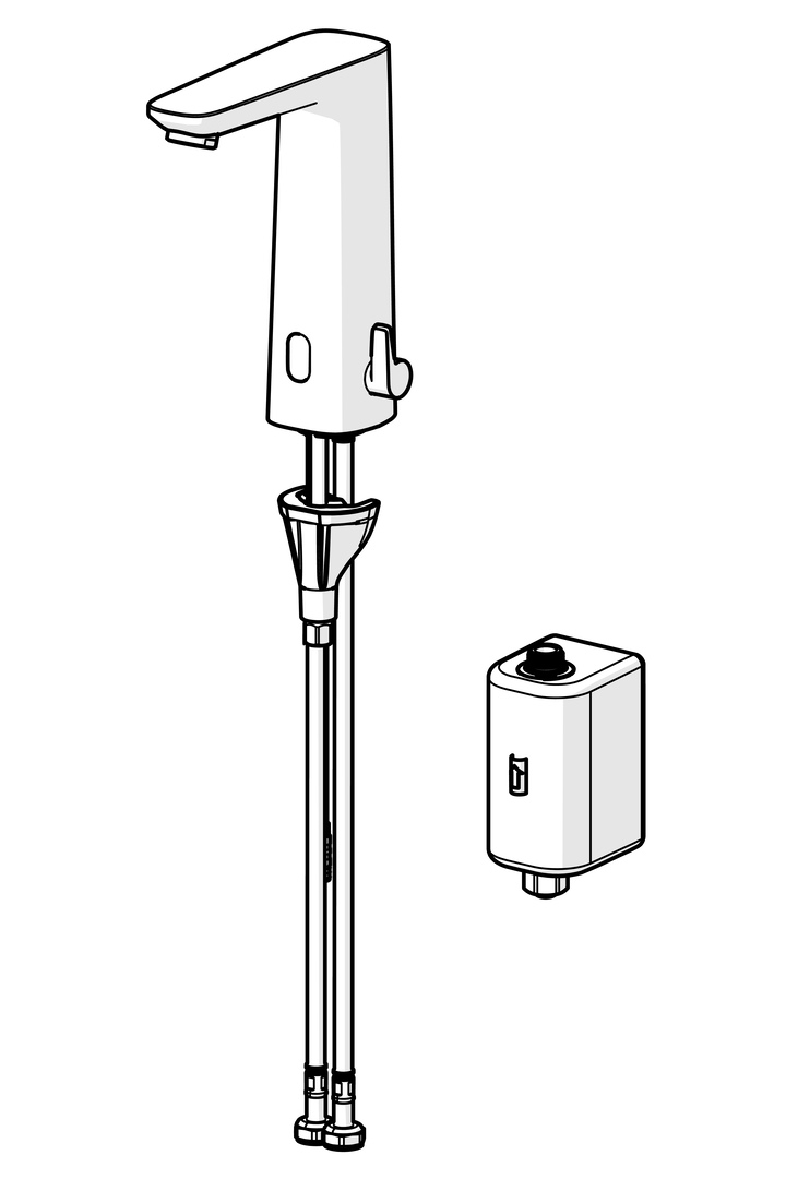 Hansa Waschtischarmatur, elektronisch „Electra“ Ausladung 118 mm in Chrom Hansa Waschtischarmatur, elektronisch „Electra“ Ausladung 118 mm in Chrom