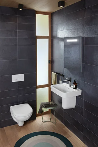 Villeroy & Boch O.novo Tiefspül-WC Compact 568810, oval, wandhängend, Weiß Alpin CeramicPlus