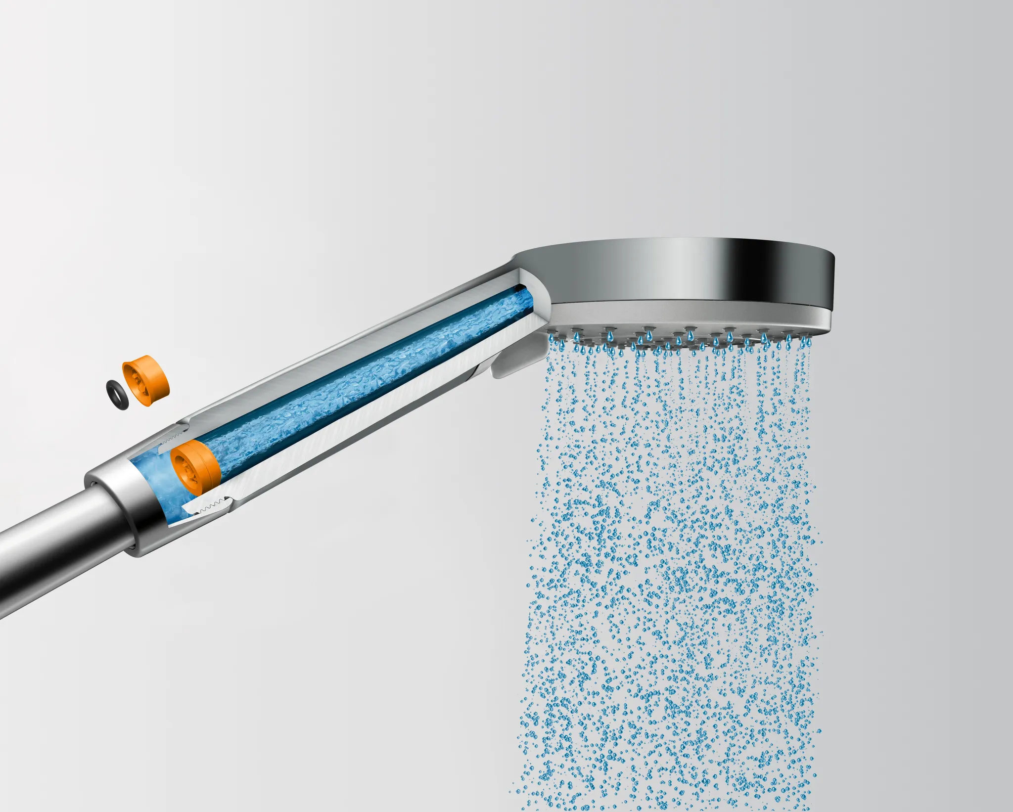 Hansgrohe Vernis Blend Handbrause EcoSmart Chrom, 100 mm Brausekopfgröße, Rain & IntenseRain Strahlarten, QuickClean, max. 7,5 l/min Durchfluss