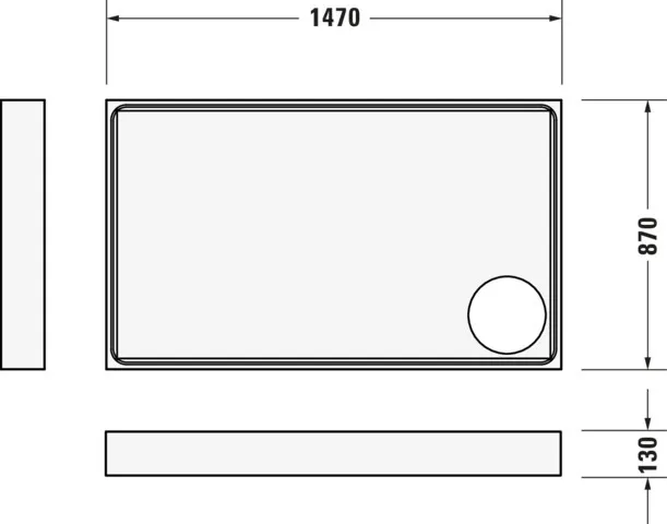 Duravit rechteck Duschwanne „Starck Slimline“ 150 × 90 cm 