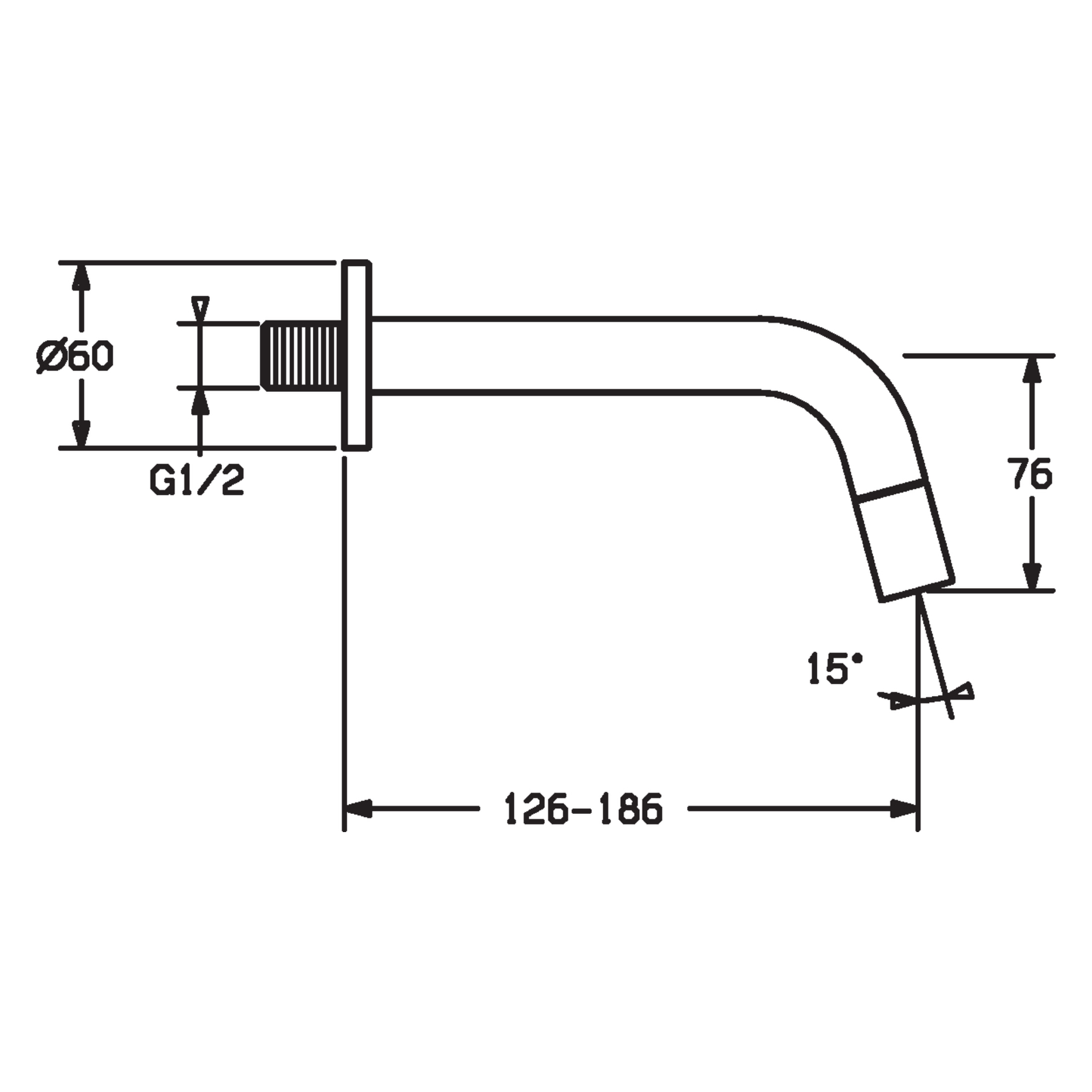 HA Einhebelmischer Waschtischbatterie HANSANOVA Style 5096 Ausladung 186 mm DN15 Chrom