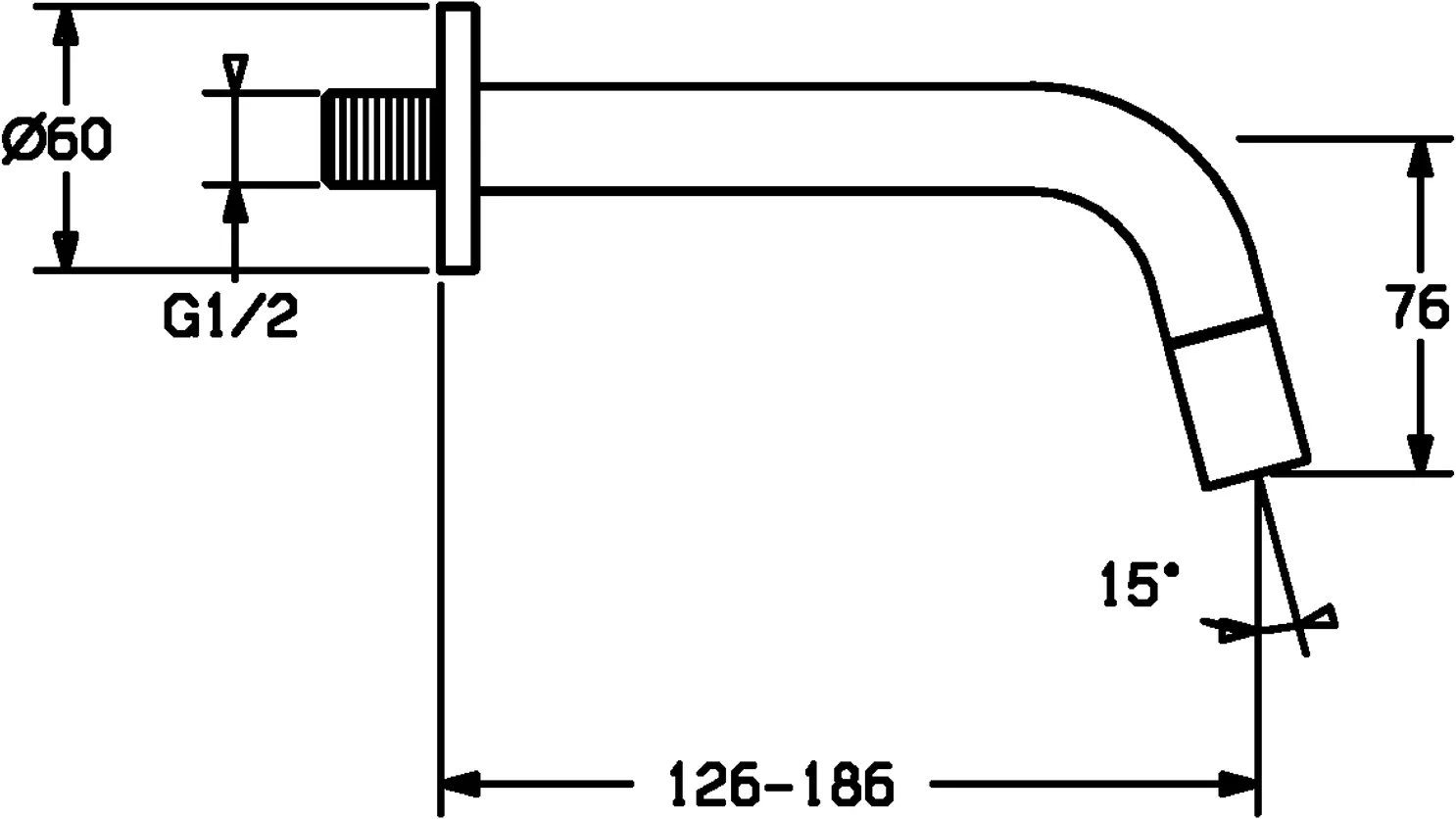 HansaNOVA Einhebelmischer Waschtischbatterie 5096 Ausladung 186 mm DN15 Matt-Schwarz