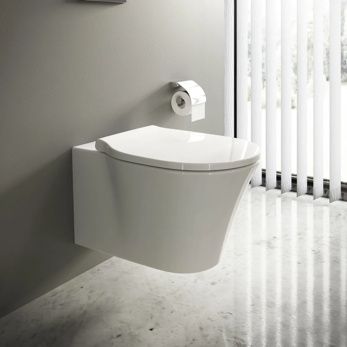 Wand-WC-Kombipaket Connect Air Randlos mit WC-Sitz Softclosing 365x540mm Weiß Wand-WC-Kombipaket Connect Air Randlos mit WC-Sitz Softclosing 365x540mm Weiß