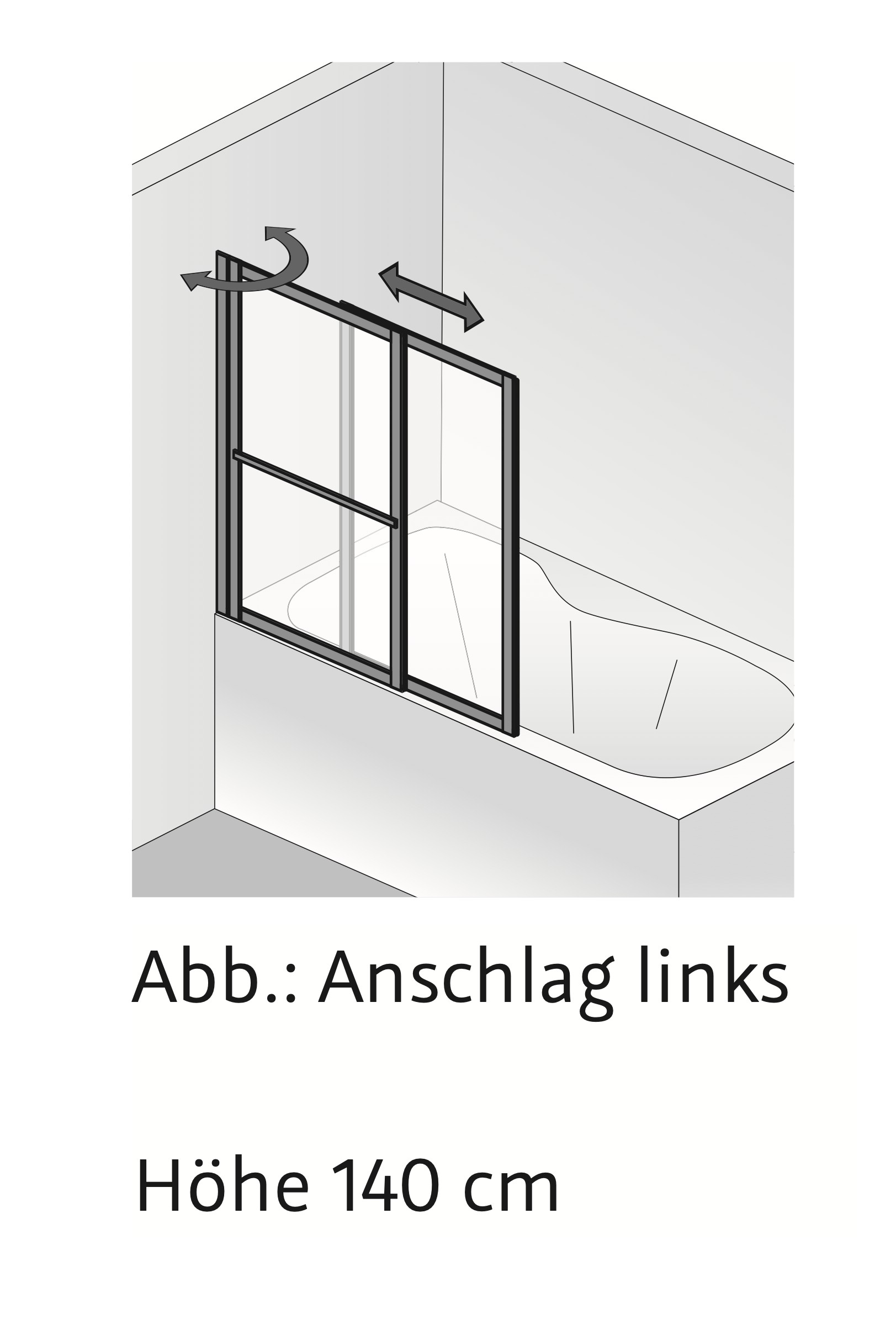 HSK gerahmte Badewannenaufsatz mit Schiebelement „Favorit“ Glas Klar hell, Profile Alu Silber-matt, H: 1400 mm HSK gerahmte Badewannenaufsatz mit Schiebelement „Favorit“ Glas Klar hell, Profile Alu Silber-matt, H: 1400 mm