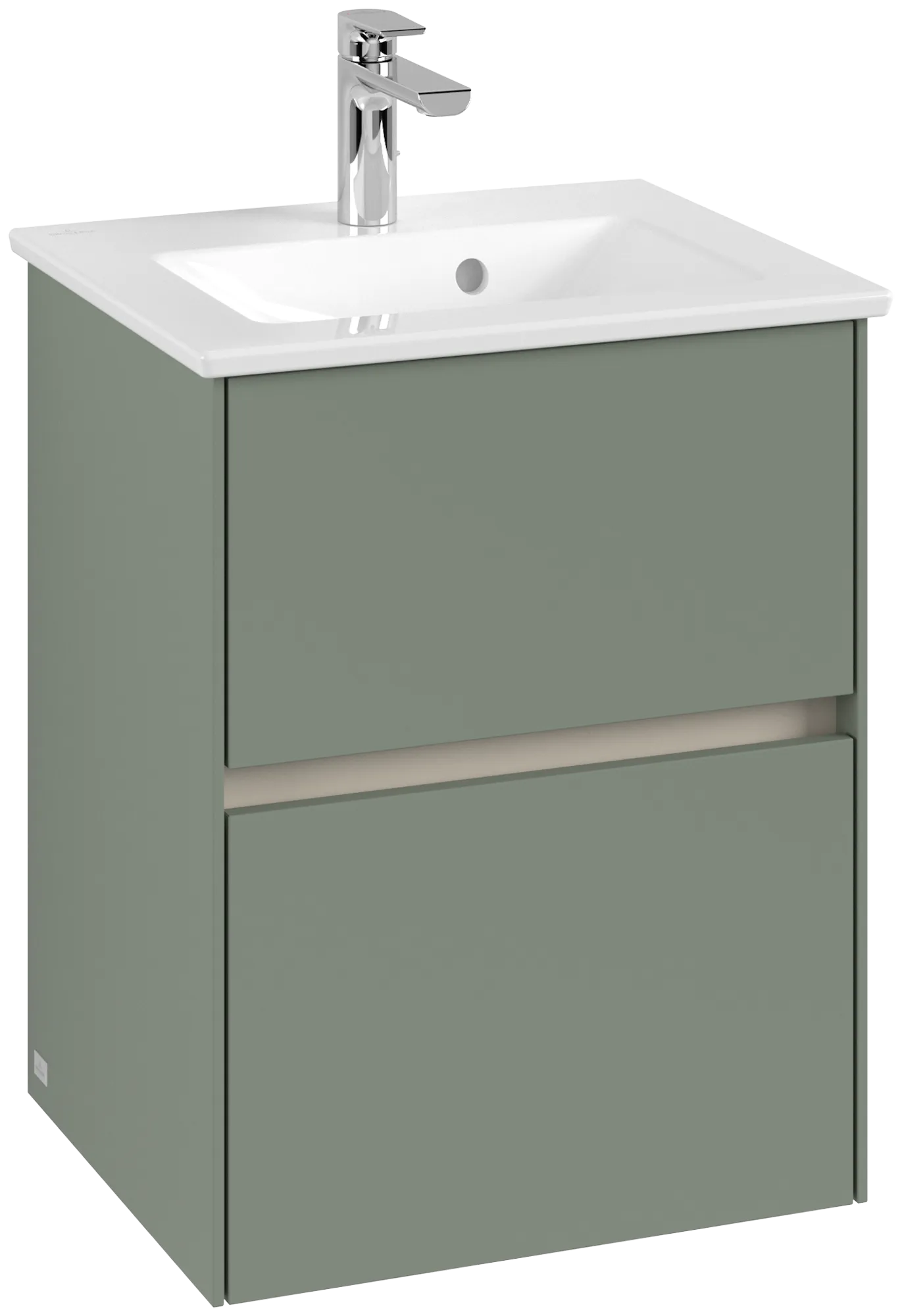 Villeroy & Boch Waschtischunterschrank „Collaro“ 472 × 610 × 404 mm Soft Green, mit Beleuchtung, für Becken mittig Villeroy & Boch Waschtischunterschrank „Collaro“ 472 × 610 × 404 mm Soft Green, mit Beleuchtung, für Becken mittig