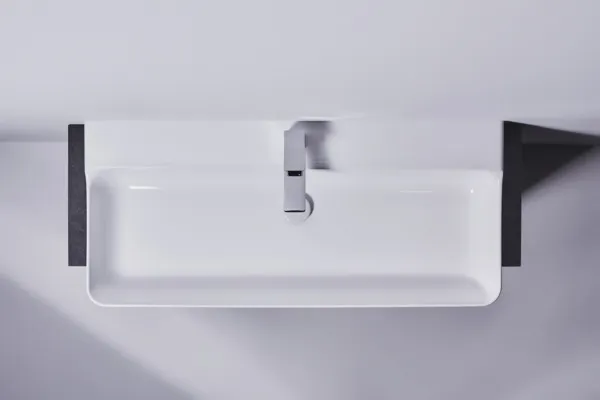 Waschbecken „Conca“ 100 × 45 × 14,5 cm, Hahnlochposition mittig in Weiß Waschbecken „Conca“ 100 × 45 × 14,5 cm, Hahnlochposition mittig in Weiß