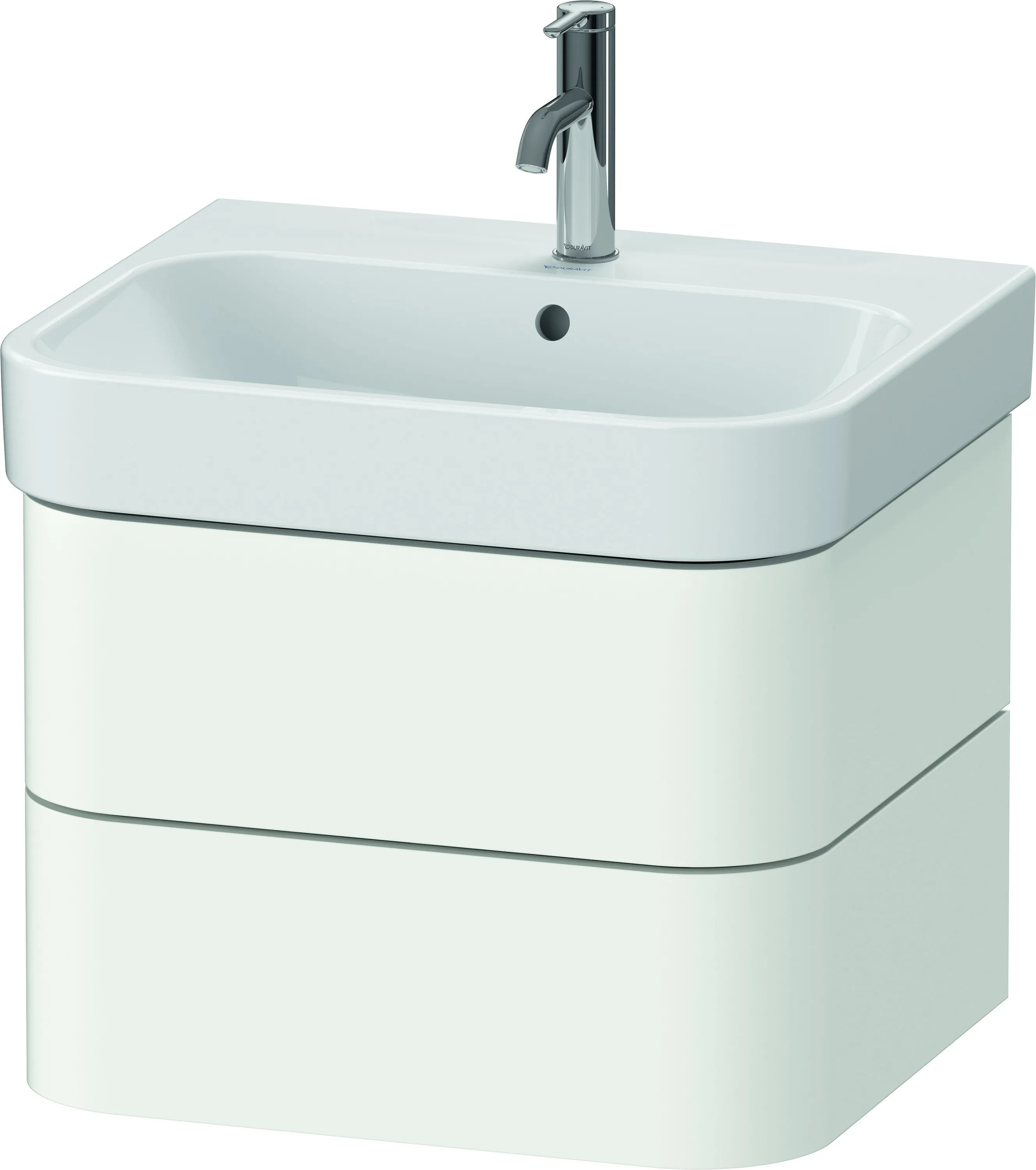 Duravit Waschtischunterschrank wandhängend „Happy D.2 Plus“ 57,5 × 41,5 × 49 cm Weiß Seidenmatt Duravit Waschtischunterschrank wandhängend „Happy D.2 Plus“ 57,5 × 41,5 × 49 cm Weiß Seidenmatt