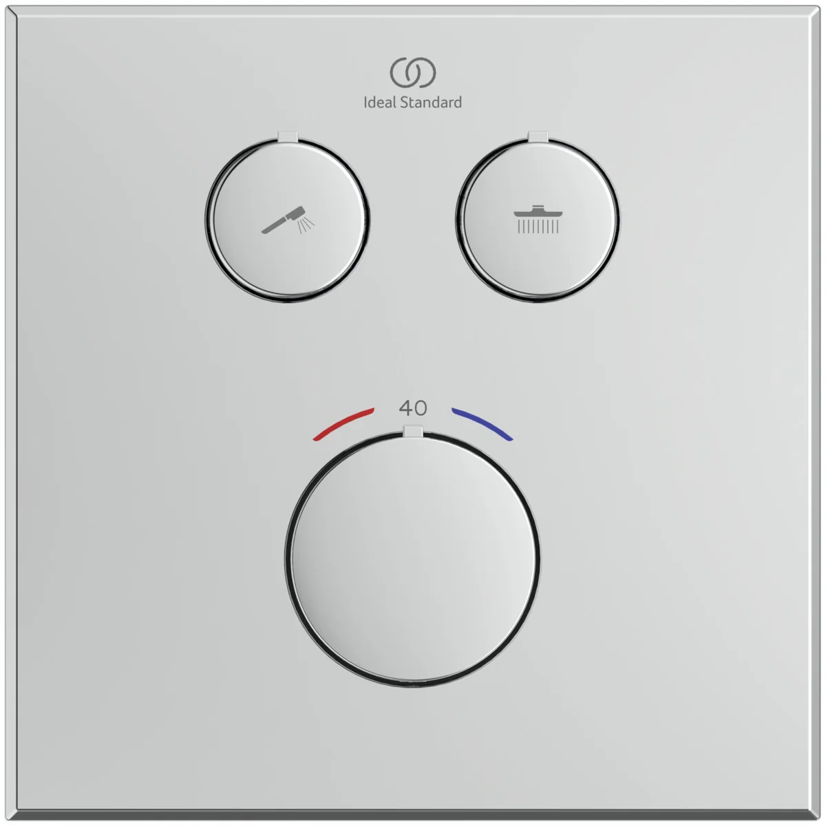 Ideal Standard Ceratherm Navigo Unterputz-Thermostat für Wanne & Dusche, 2 Verbraucher, Chrom Ideal Standard Ceratherm Navigo Unterputz-Thermostat für Wanne & Dusche, 2 Verbraucher, Chrom