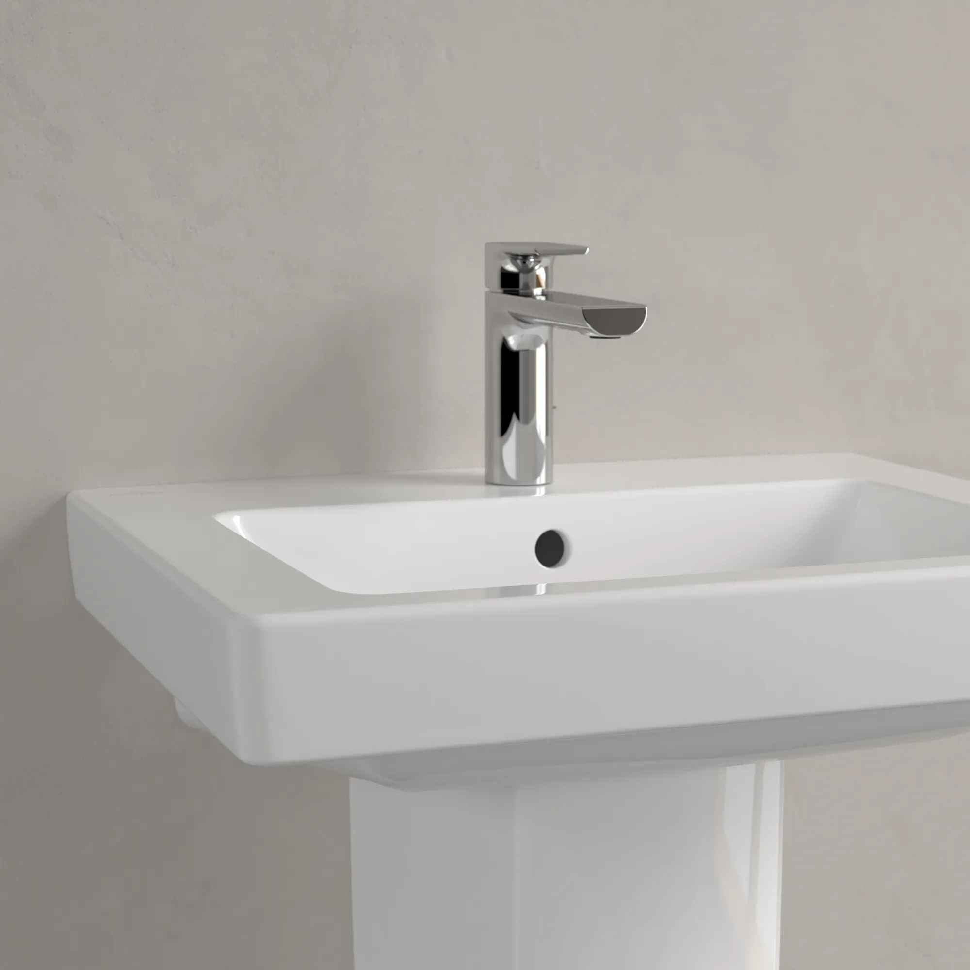 Villeroy & Boch Wandwaschtisch „Subway 2.0“ 550 × 440 × 150 mm, mit Hahnlochbohrung, Hahnlochposition mittig, mit Hahnlochbank in Weiß Alpin Villeroy & Boch Wandwaschtisch „Subway 2.0“ 550 × 440 × 150 mm, mit Hahnlochbohrung, Hahnlochposition mittig, mit Hahnlochbank in Weiß Alpin