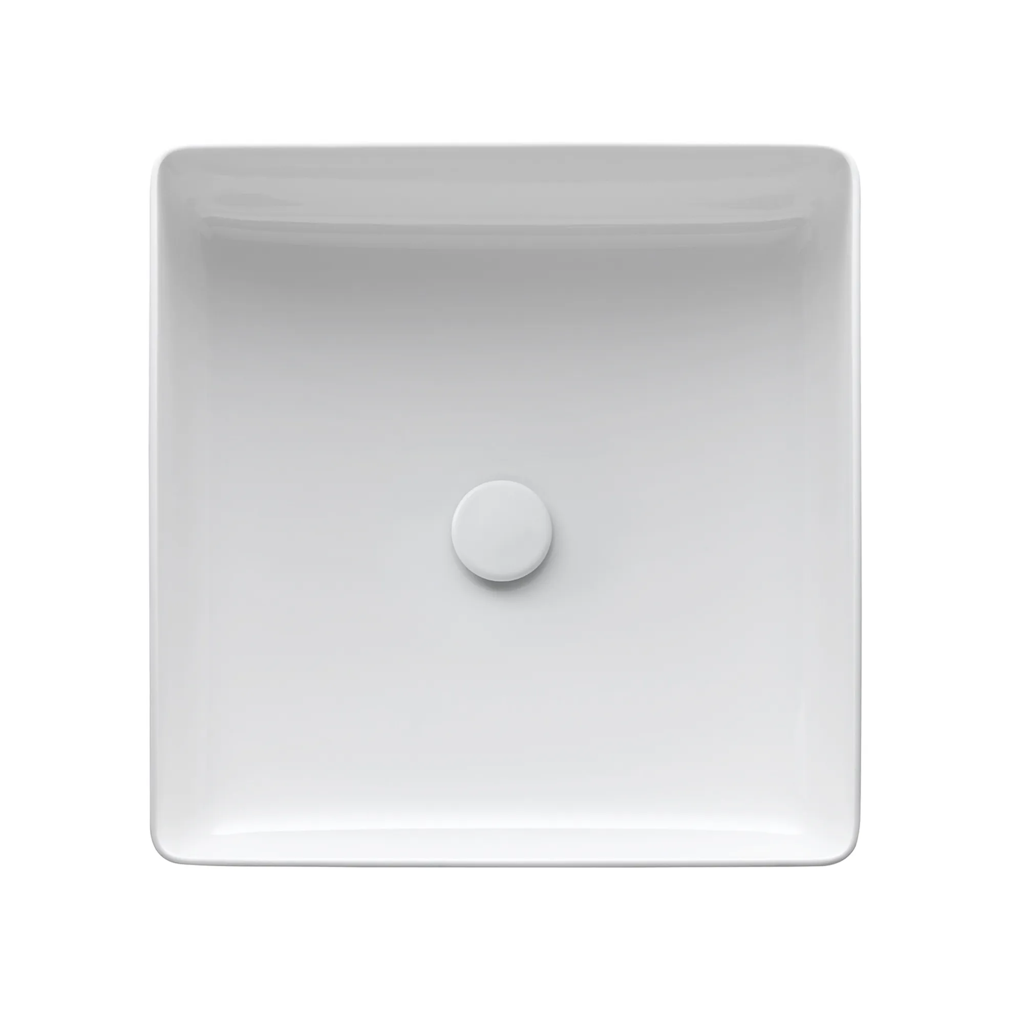 Waschtisch-Schale LIVING Saphirkeramik 360x360x130 quadratisch ohne Hahnloch ohne Überlauf weiß