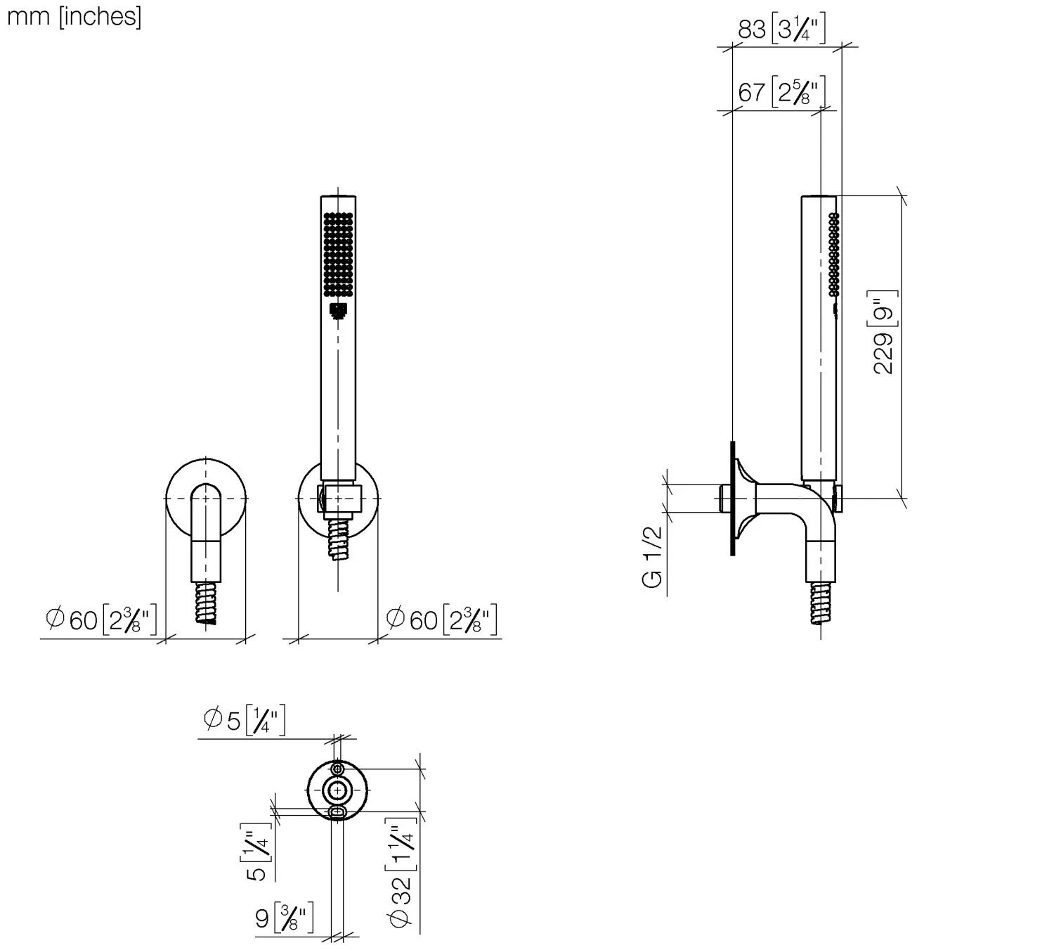 Schlauchbrausegarnitur mit Einzelrosetten VAIA Chrom 27808809 Schlauchbrausegarnitur mit Einzelrosetten VAIA Chrom 27808809