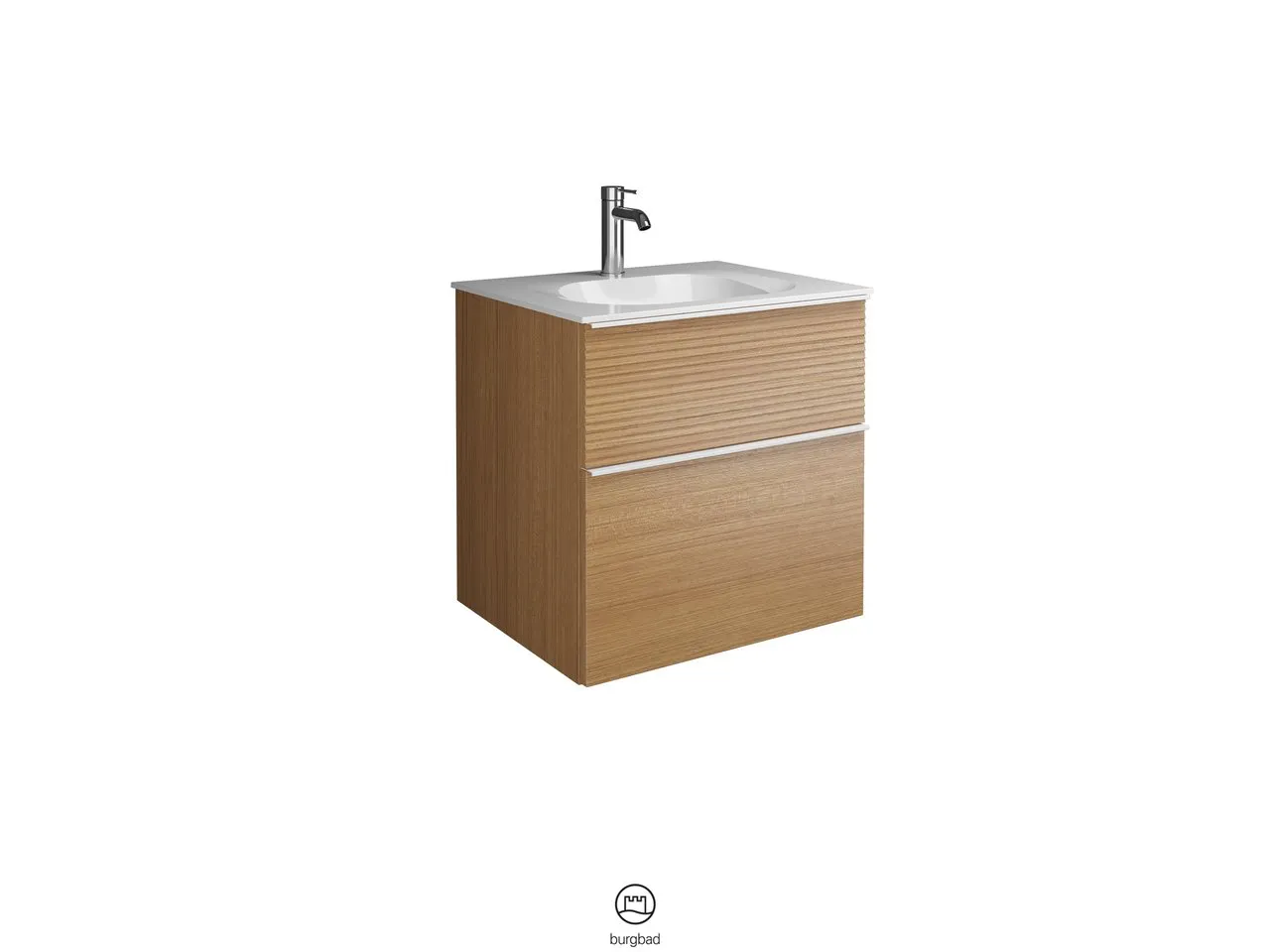 burgbad Badmöbelset „Fiumo“ Griff, Chrom (230 mm), in Weiß Matt burgbad Badmöbelset „Fiumo“ Griff, Chrom (230 mm), in Weiß Matt