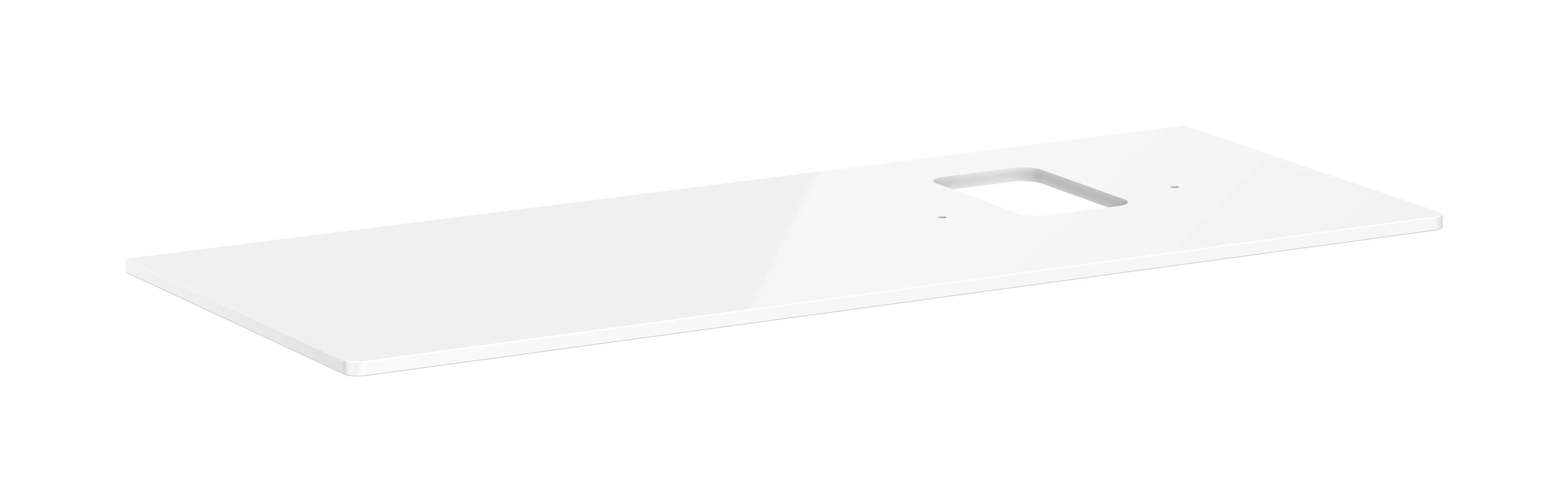 Hansgrohe Xelu Q Konsole, weiß hochglanz, 1360 x 540 mm, mit Ausschnitt rechts für Aufsatzwaschtisch mit Hahnloch