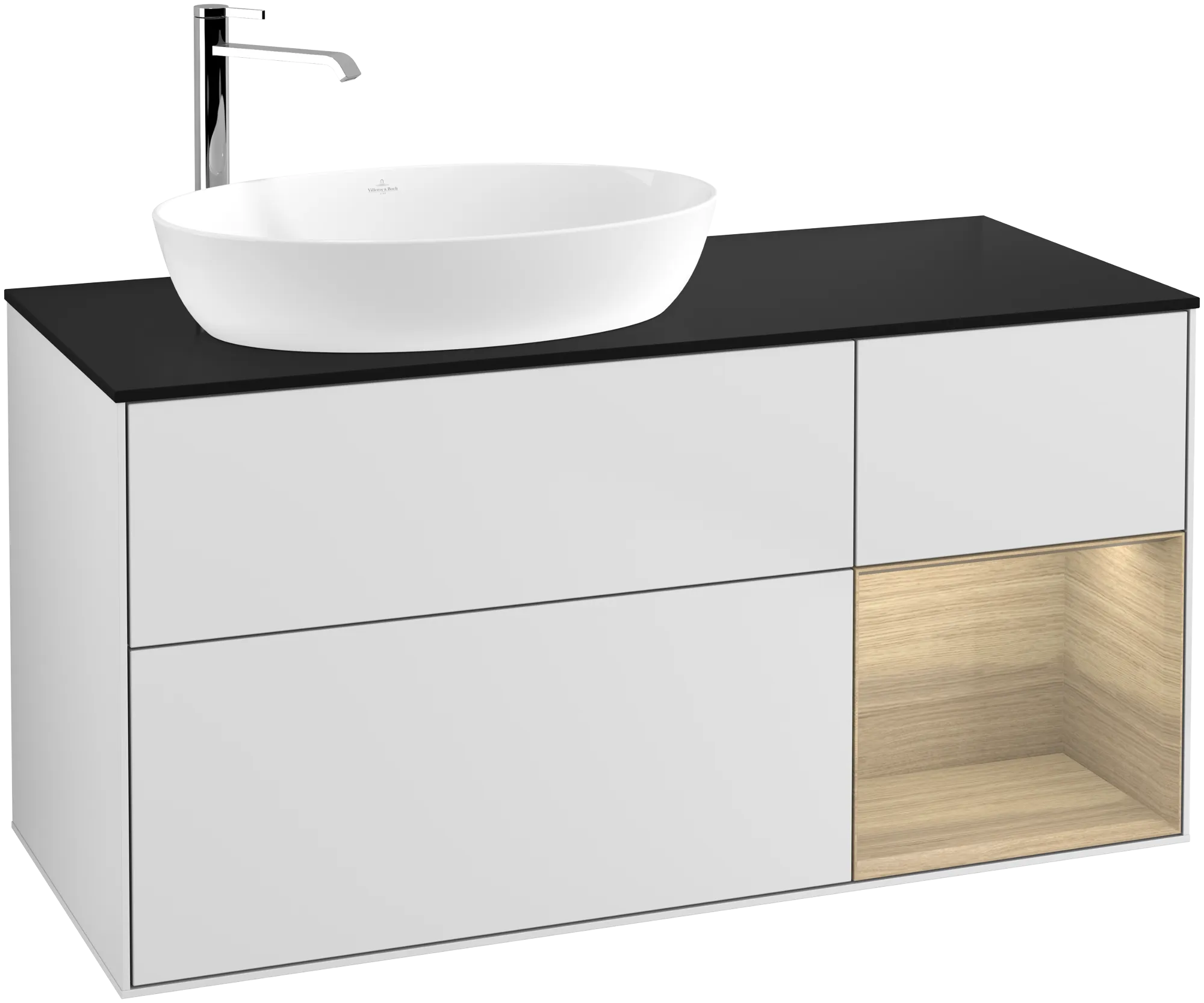 Villeroy & Boch Finion Waschbeckenunterschrank G93, 1200x603x501mm, mit Beleuchtung, links