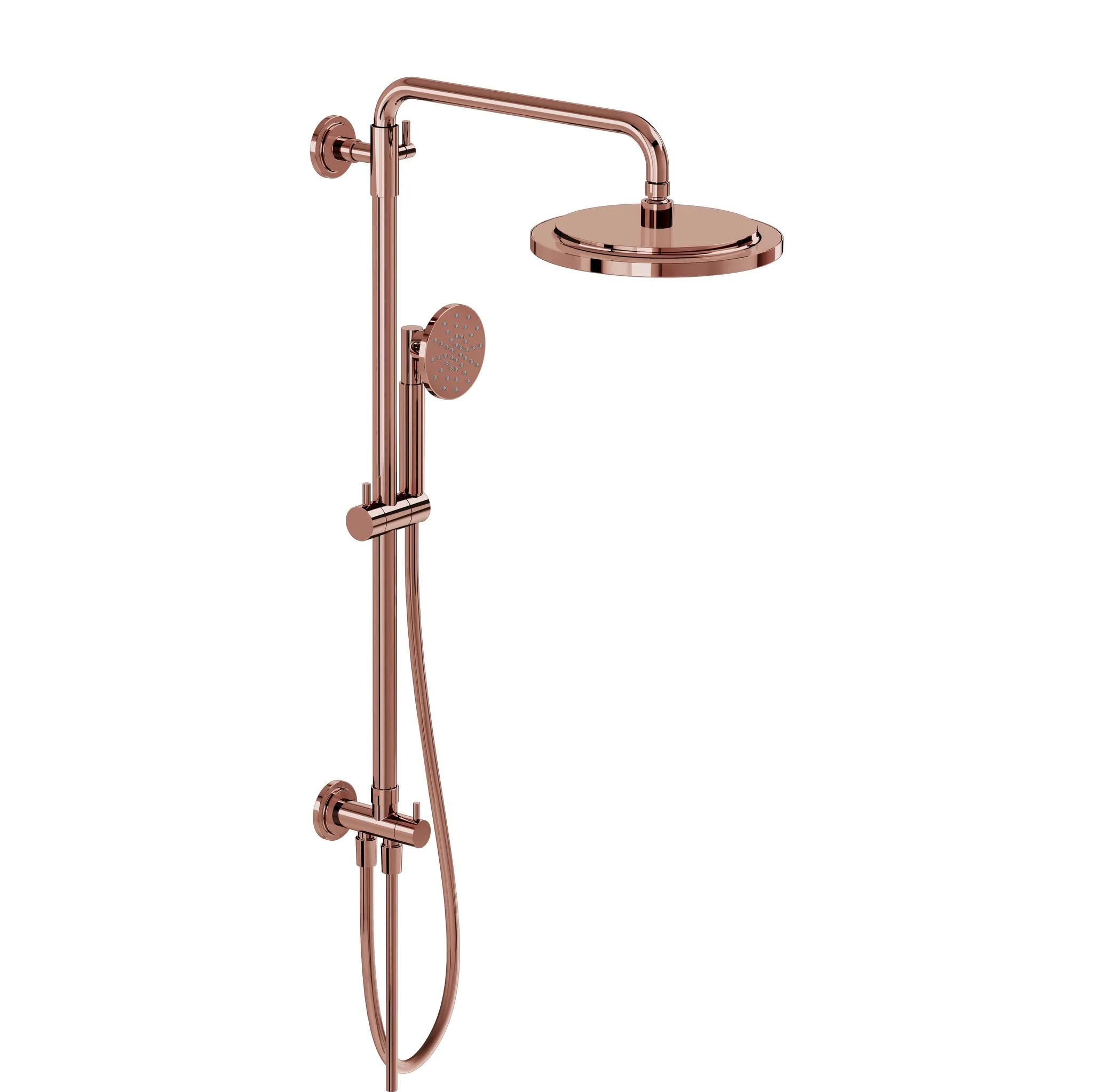 VitrA Origin Classic Duschsystem mit Kopf- und Handbrause, Wandmontage, Kupfer Soft