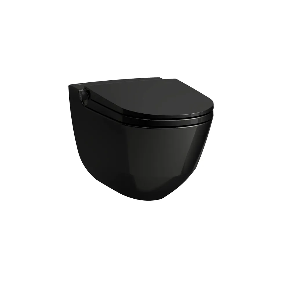 Laufen Dusch-WC wandhängend CLEANET RIVA, 600x355x405 mm, schwarz glänzend mit Titanschwamm-Controller und Touchscreen-Fernbedienung Laufen Dusch-WC wandhängend CLEANET RIVA, 600x355x405 mm, schwarz glänzend mit Titanschwamm-Controller und Touchscreen-Fernbedienung