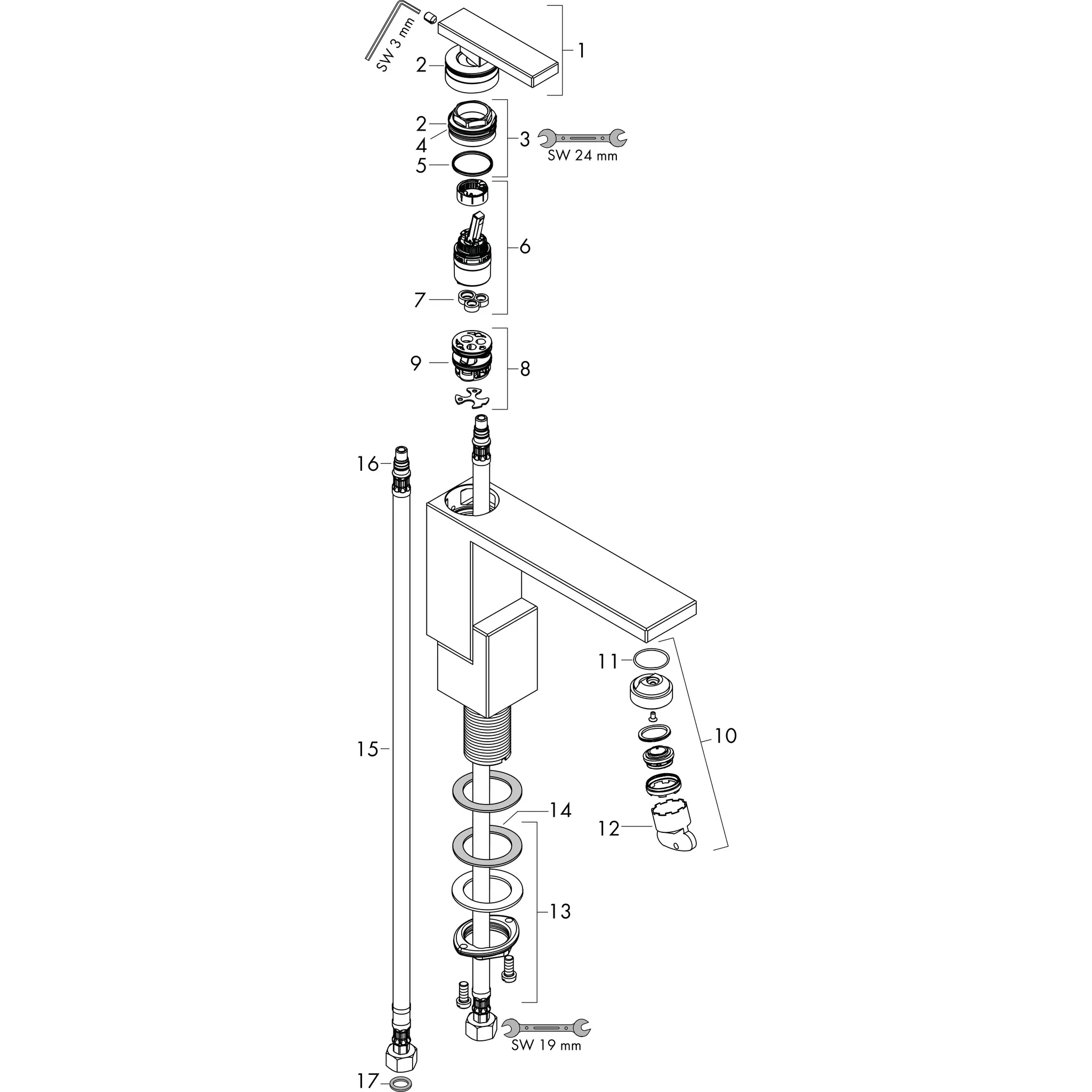 Hansgrohe AXOR Edge Einhebel-Waschtischmischer 130 mit Push-Open Ablaufgarnitur - Diamantschliff, Chrom Hansgrohe AXOR Edge Einhebel-Waschtischmischer 130 mit Push-Open Ablaufgarnitur - Diamantschliff, Chrom