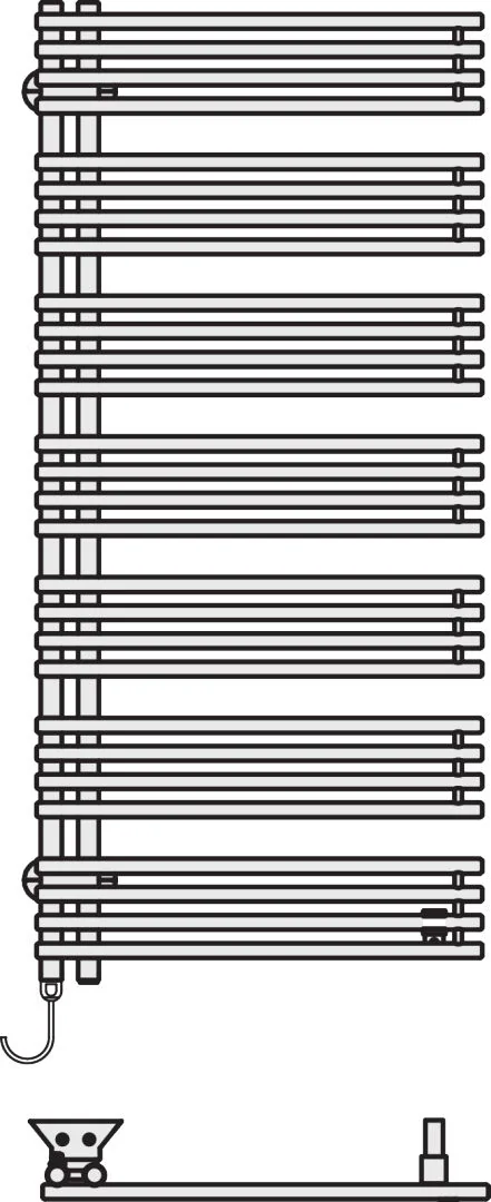 Kermi Design-Elektroheizkörper „Diveo®-E“ 45 × 170 cm in Weiß Soft (RAL 9016, matt)