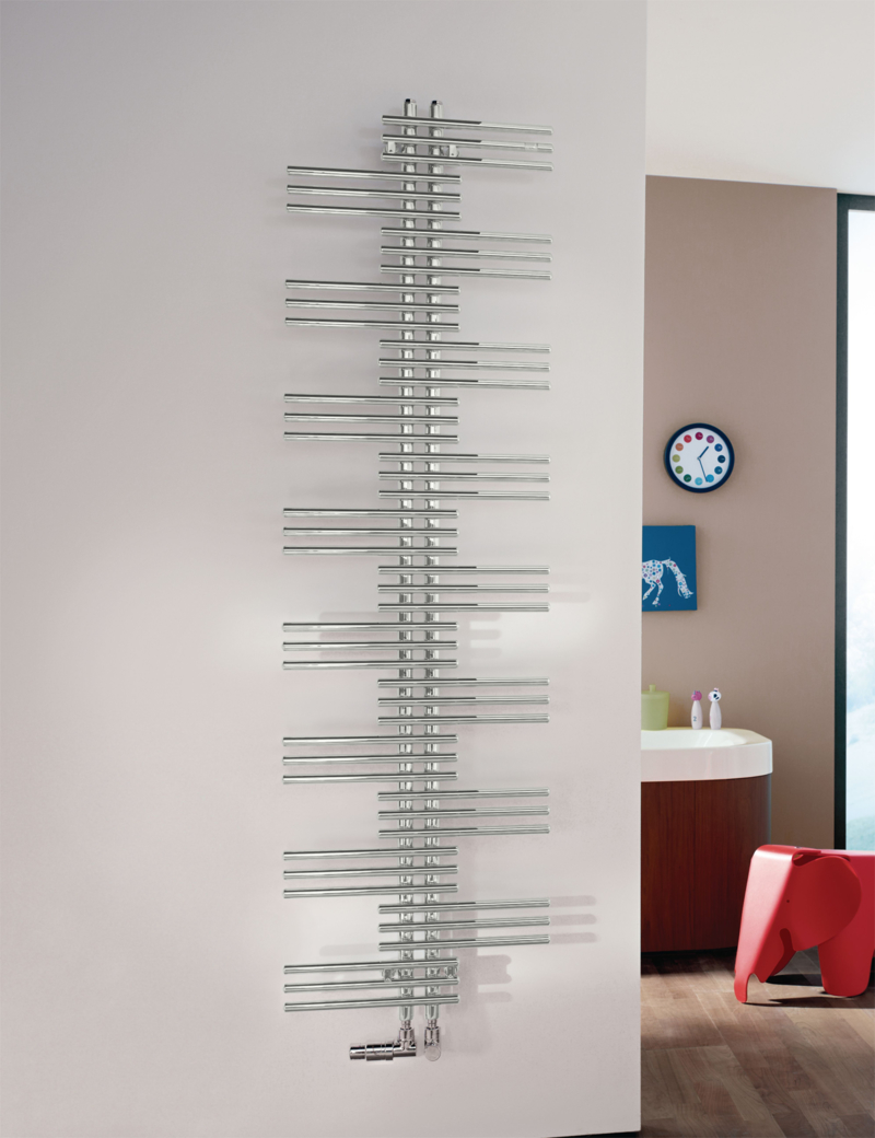 Design-Heizkörper Yucca YS-090-050 von Zehnder - 908x47x500 mm, weiß, ein- oder doppellagig, drehbar, für Ein- und Zweirohrbetrieb