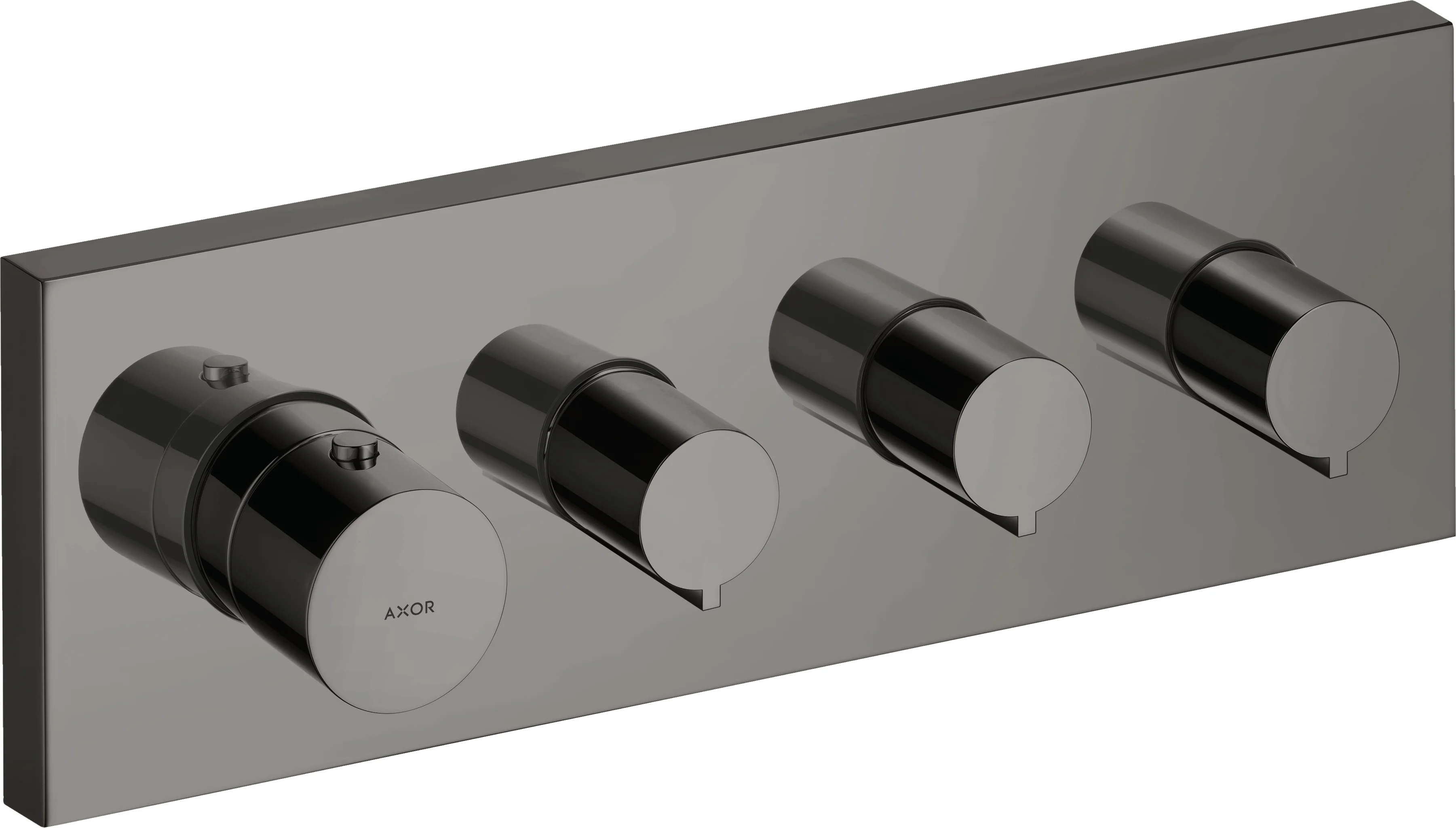 Hansgrohe AXOR ShowerSolutions Thermostatmodul 360/120 Unterputz eckig, Polished Black Chrome, 3 Verbraucher, max. Durchfluss 59 l/min bei 3 bar