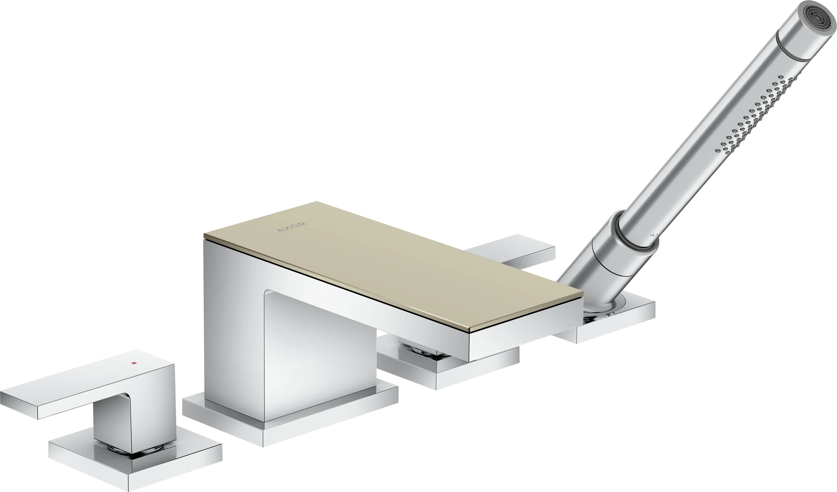 Hansgrohe AXOR MyEdition 4-Loch Wannenrandarmatur Chrom, Ausladung 151 mm, max. Durchfluss 22 l/min, Wannenrandmontage