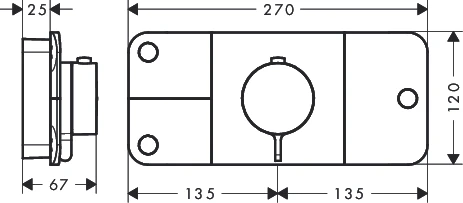 Thermostat UP Axor One Fertigset 3 Verbraucher chrom