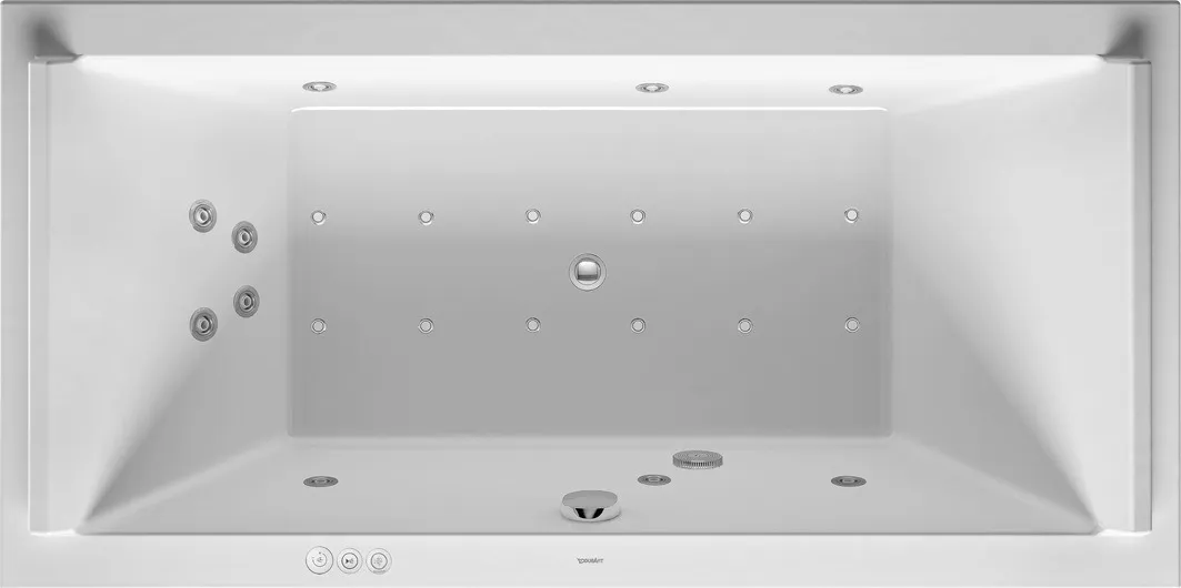 Duravit Whirlwanne „Starck“ rechteck 1800 × 900 mm, Mittelablauf mit Combi-System P, in Weiß Ablauf: Mittelablauf / Größe: 180 × 90 cm / Whirlsystem: mit Combi-System P Duravit Whirlwanne „Starck“ rechteck 1800 × 900 mm, Mittelablauf mit Combi-System P, in Weiß Ablauf: Mittelablauf / Größe: 180 × 90 cm / Whirlsystem: mit Combi-System P