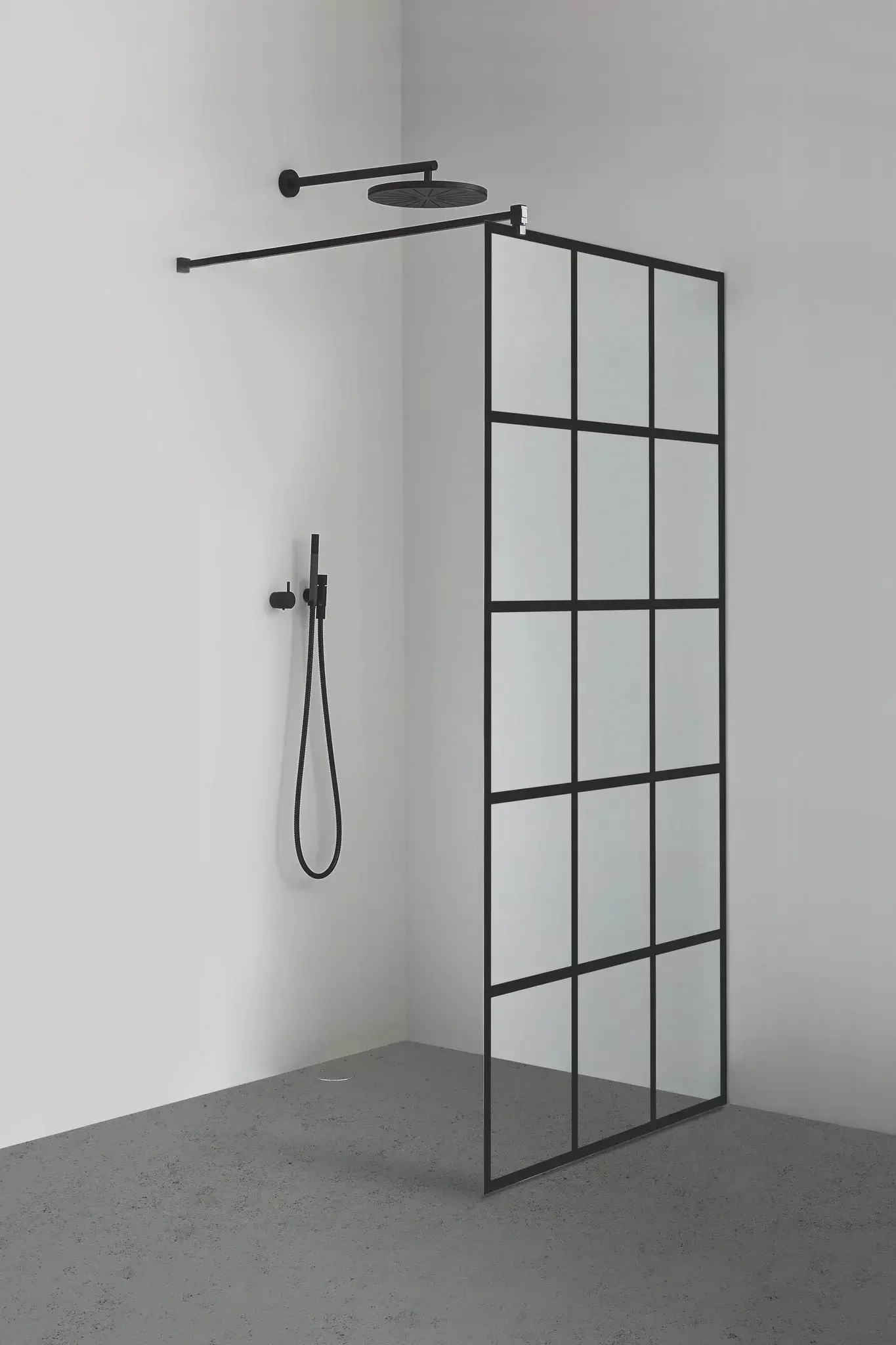 Inloop Black Square - Seitenwand 1000x2100mm schwarz U Profil