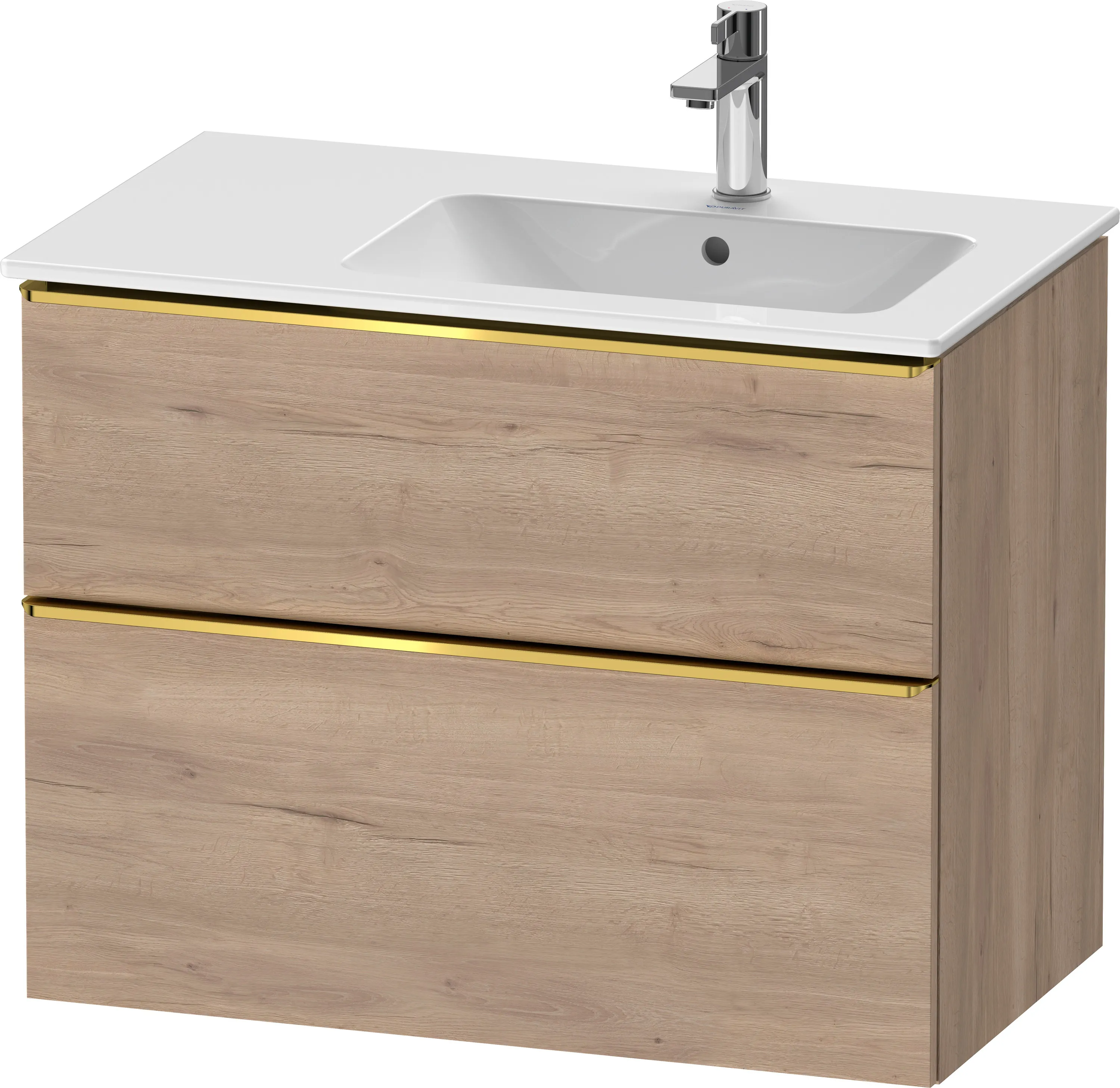 Duravit Waschtischunterschrank wandhängend „D-Neo“ 81 × 62,5 × 46,2 cm Eiche Marmoriert