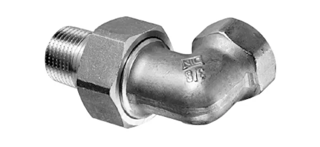 Heizkörperverschraubung, Eckform, Max. Betriebsdruck: 10 bar, DN 20 G 3/4 IG, DN 20 R 3/4 AG mit Rändierung, Messing