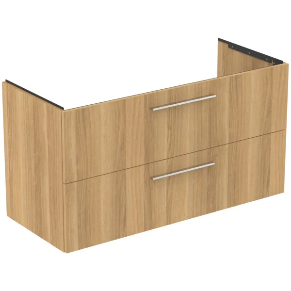 Möbelwaschtischunterschrank i.life B 2 Auszüge Siphonausschnitt auf der rechten Seite 1200x505x630mm Weiß matt
