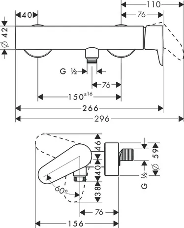 Brausenmischer AP Axor Citterio M DN15 chrom