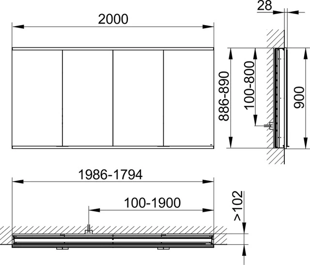 KEUCO Royal Modular 2.0 Spiegelschrank beleuchtet Wandeinbau silber-eloxiert KEUCO Royal Modular 2.0 Spiegelschrank beleuchtet Wandeinbau silber-eloxiert