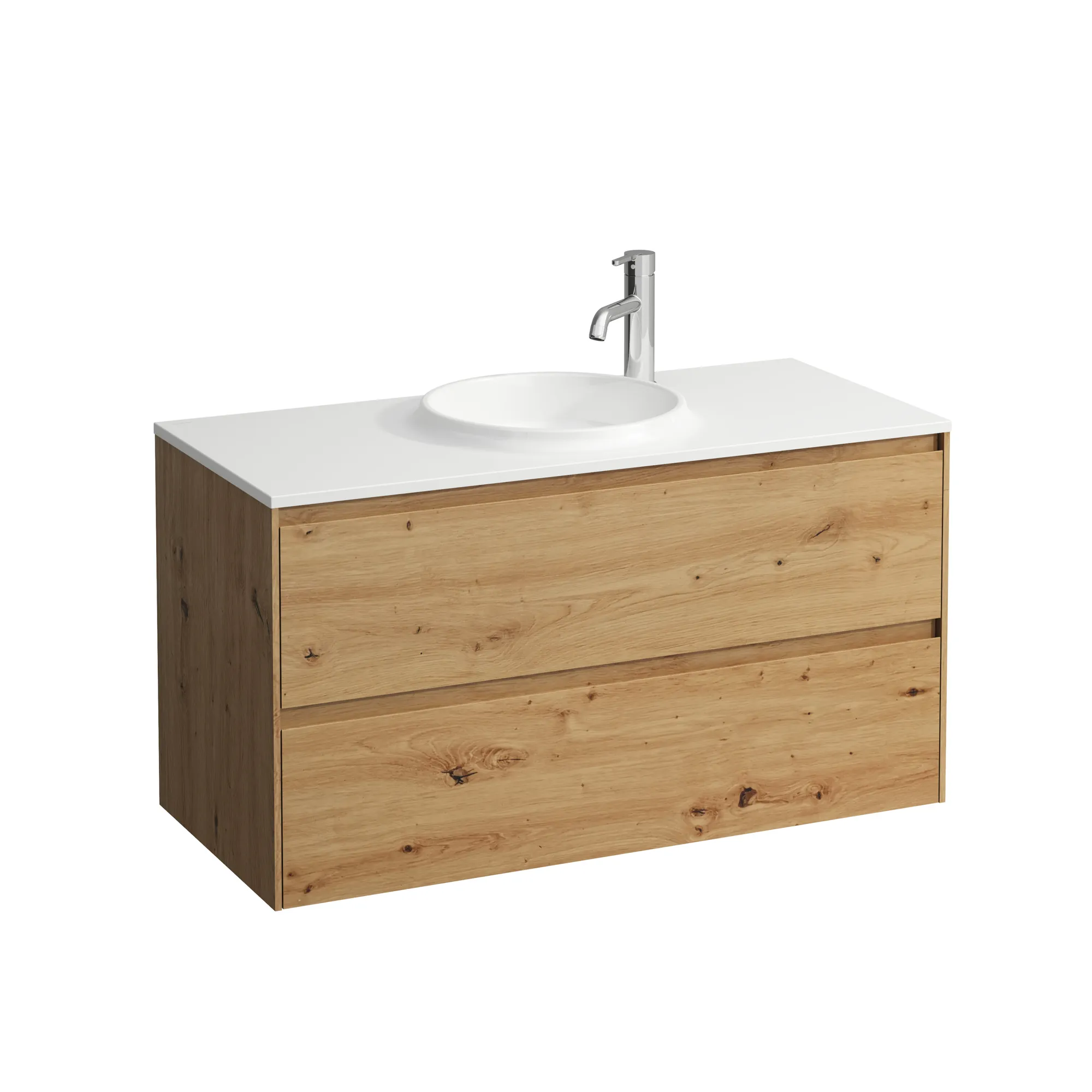 Waschtischunterbau 1000, 2 Schubladen, passend zu Marbond Waschtisch H814075 weiß matt