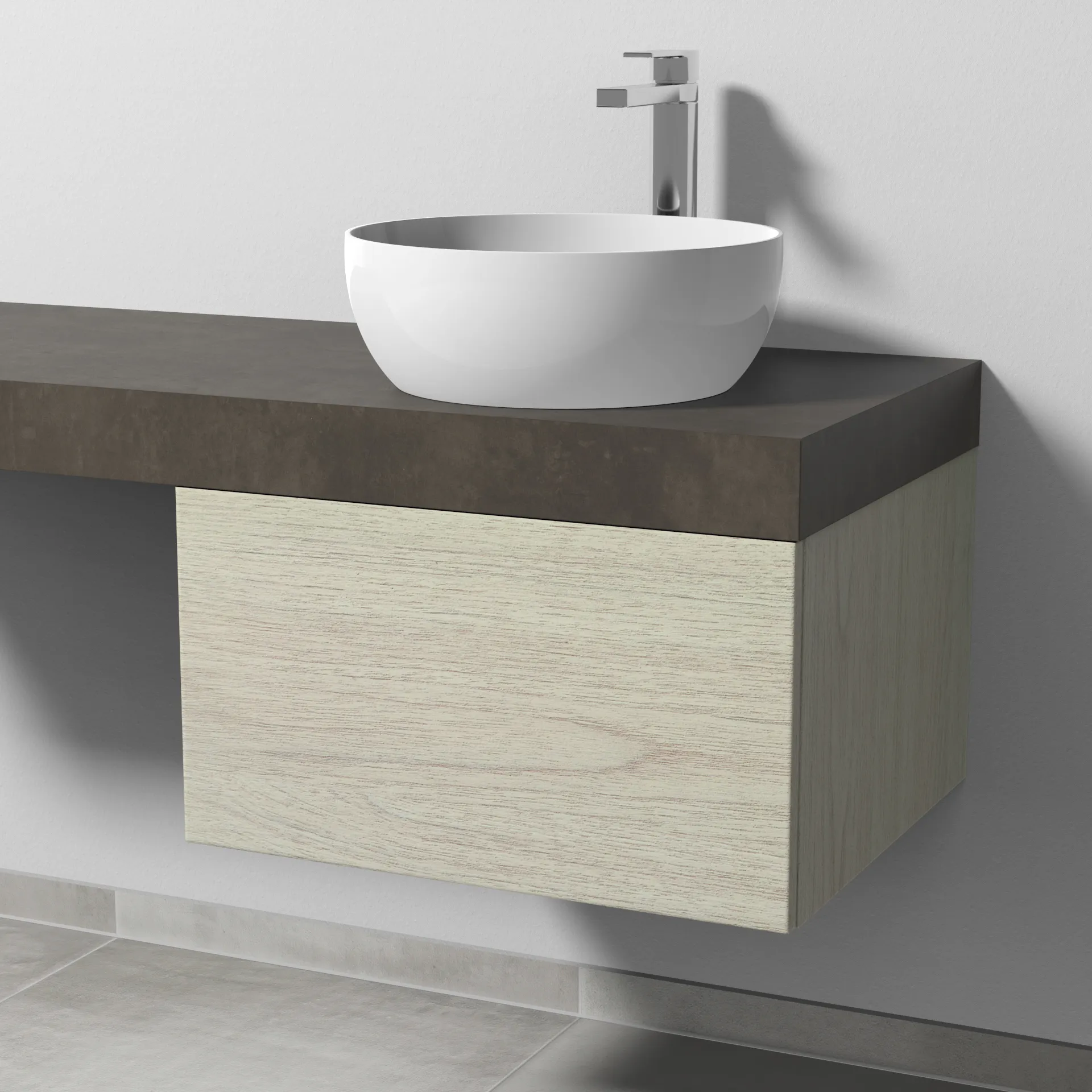 Sanipa Waschtischunterschrank „2morrow“ 600 × 340 × 520 mm in White Oak