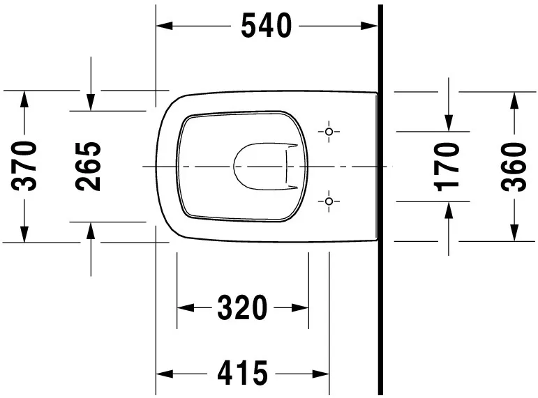 Wand-Tiefspül-WC „DuraStyle“ 37 × 34,5 × 54 cm in Weiß Hochglanz, Befestigung sichtbar, mit Spülrand Wand-Tiefspül-WC „DuraStyle“ 37 × 34,5 × 54 cm in Weiß Hochglanz, Befestigung sichtbar, mit Spülrand