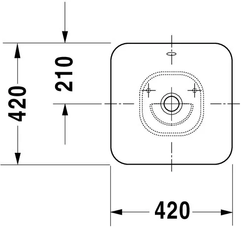 Aufsatzbecken Bacino 420 mm quadratisch, mit ÜL, ohne HLB, weiß