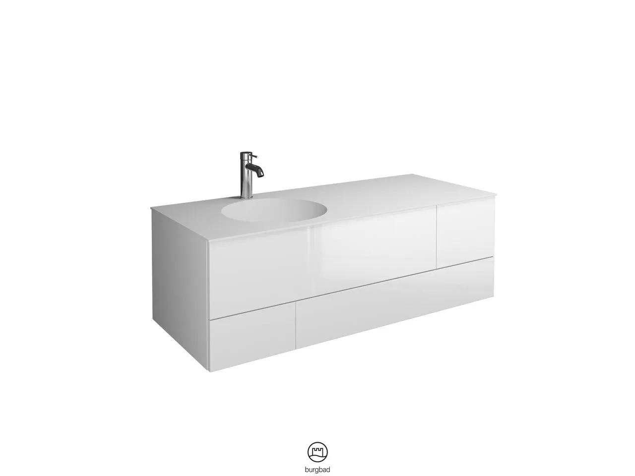 burgbad Coco HGL Waschtischset SFHR120 Mineralguss