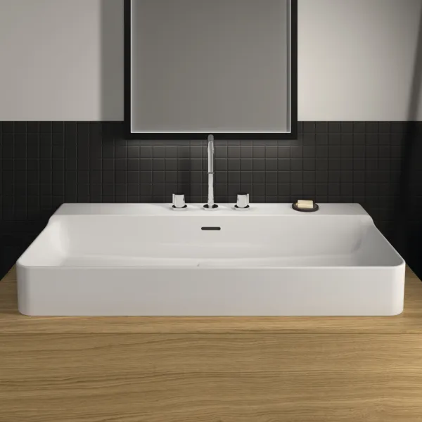 Ideal Standard Conca Waschtisch, 3 Hahnlöcher, weiß mit IdealPlus, 1000x450x165 mm